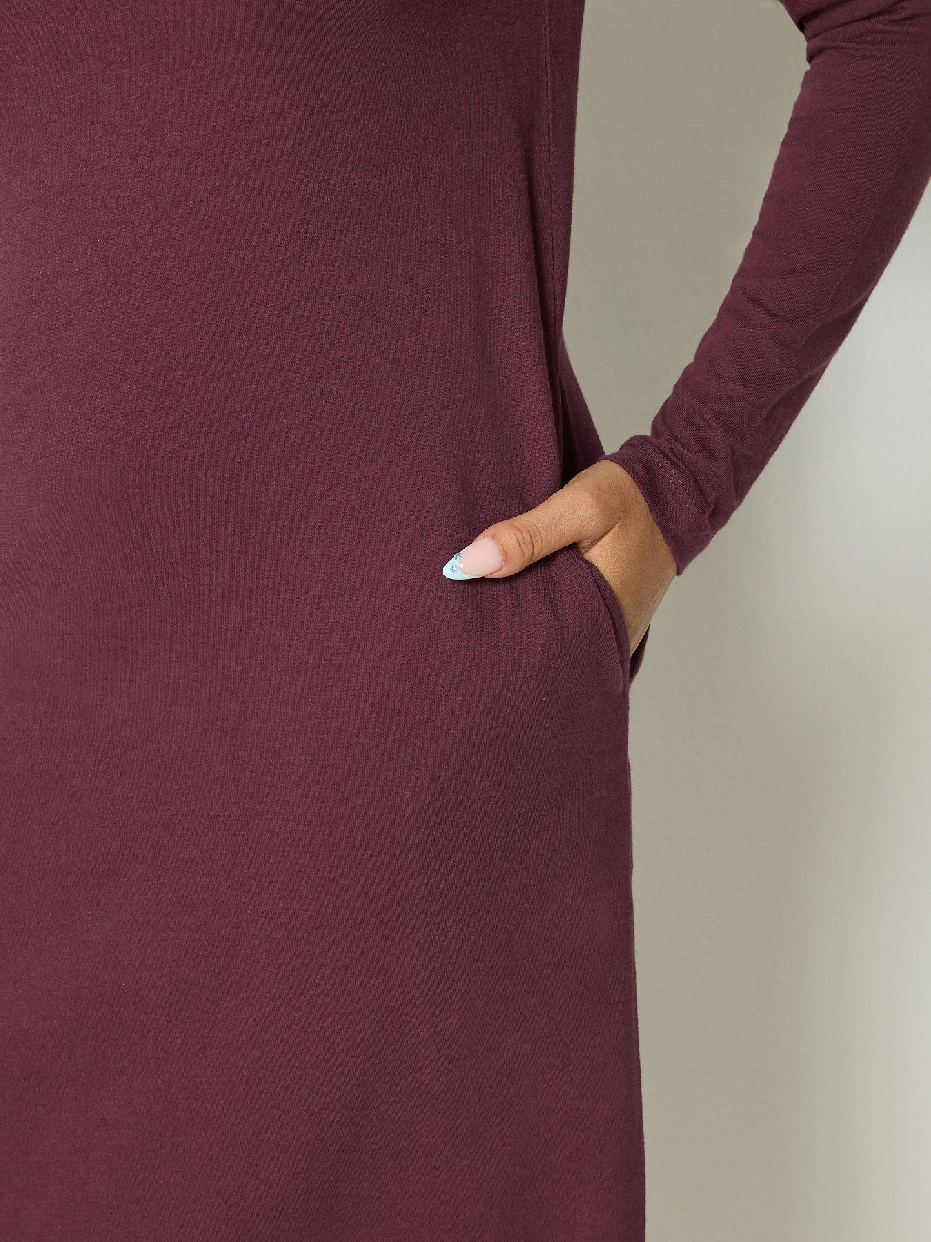Image 4 of 4 of Yours Petite Long Sleeve Jersey Maxi Dress