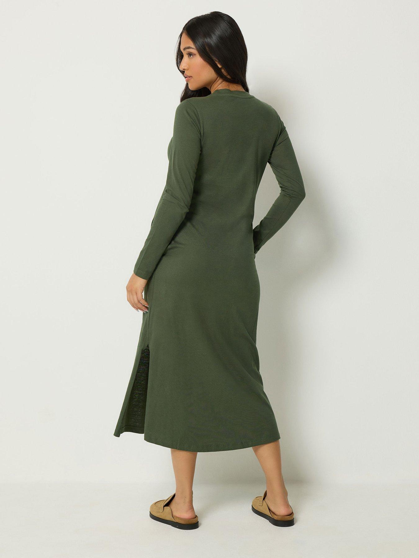 Image 2 of 4 of Yours Petite Long Sleeve Jersey Maxi Dress