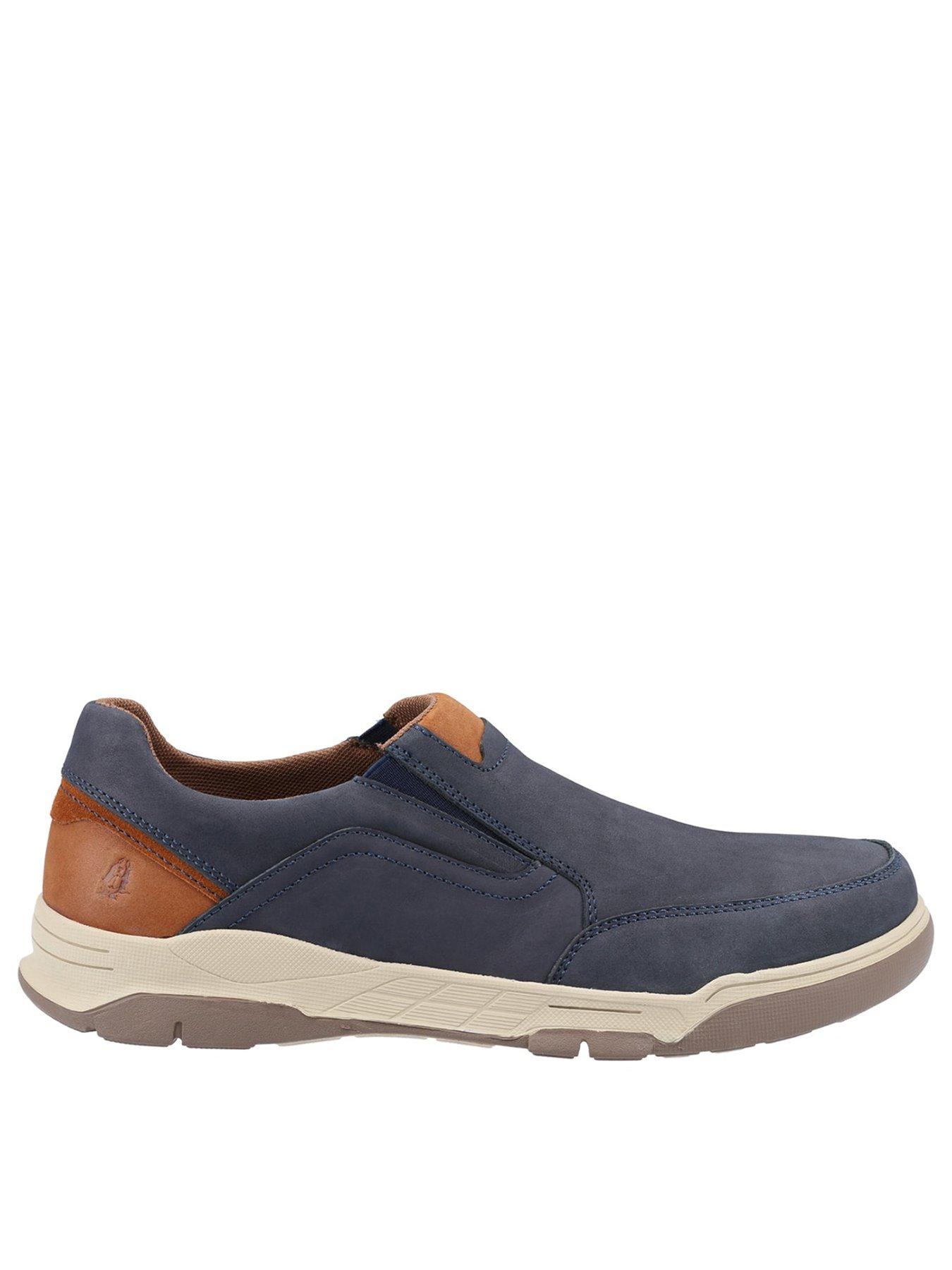 Image 1 of 4 of Hush Puppies Mens Fletcher Leather Memory Foam Slip-On Shoes - Navy