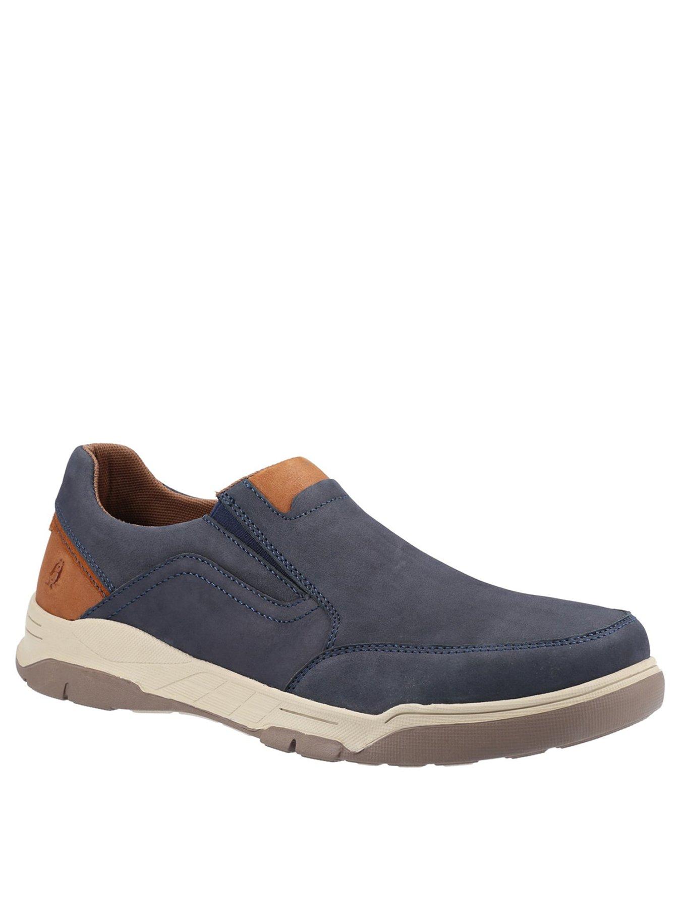 Image 2 of 4 of Hush Puppies Mens Fletcher Leather Memory Foam Slip-On Shoes - Navy