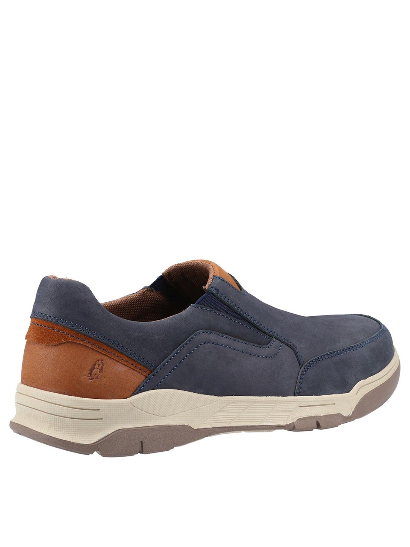 Image 3 of 4 of Hush Puppies Mens Fletcher Leather Memory Foam Slip-On Shoes - Navy