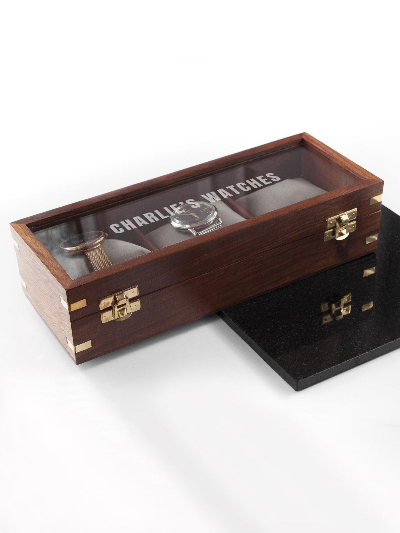 Image 3 of 5 of Treat Republic Personalised 3 Piece Wooden Watch Box