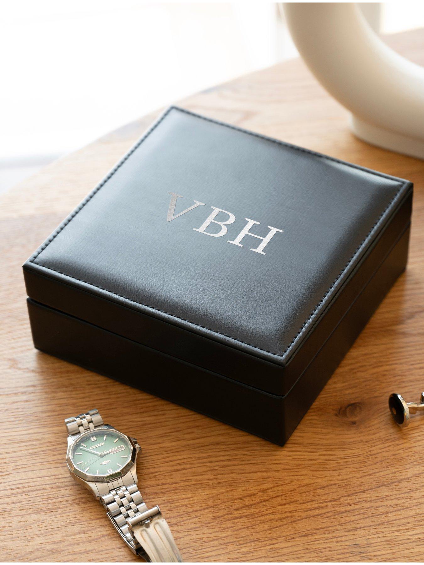 Image 3 of 6 of Treat Republic Monogrammed Luxury Men's Black Accessories Box