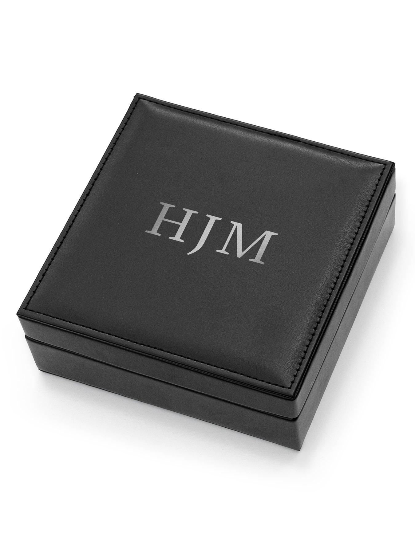 Image 6 of 6 of Treat Republic Monogrammed Luxury Men's Black Accessories Box