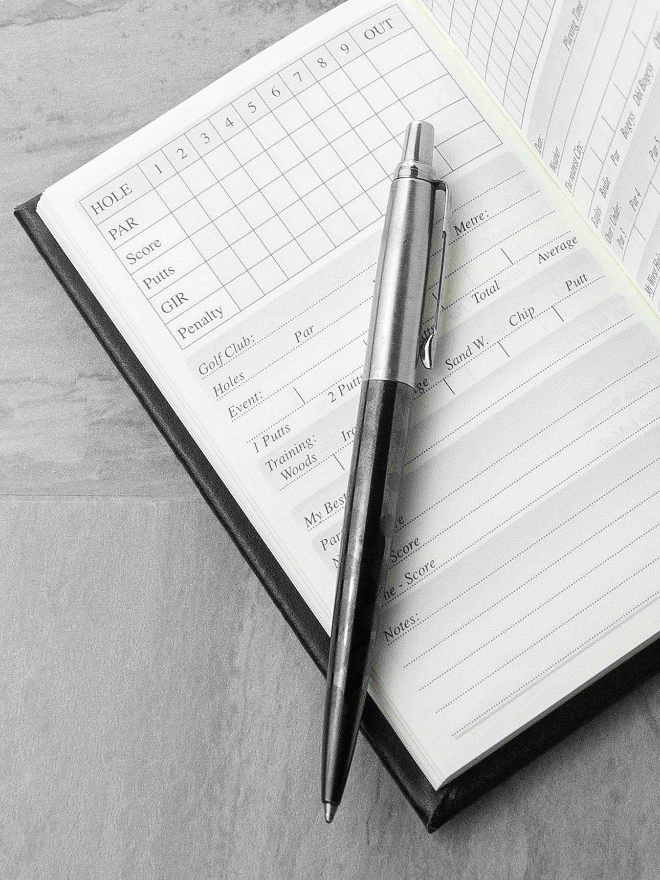 Image 2 of 5 of Treat Republic Personalised Black Leather Golf Notebook