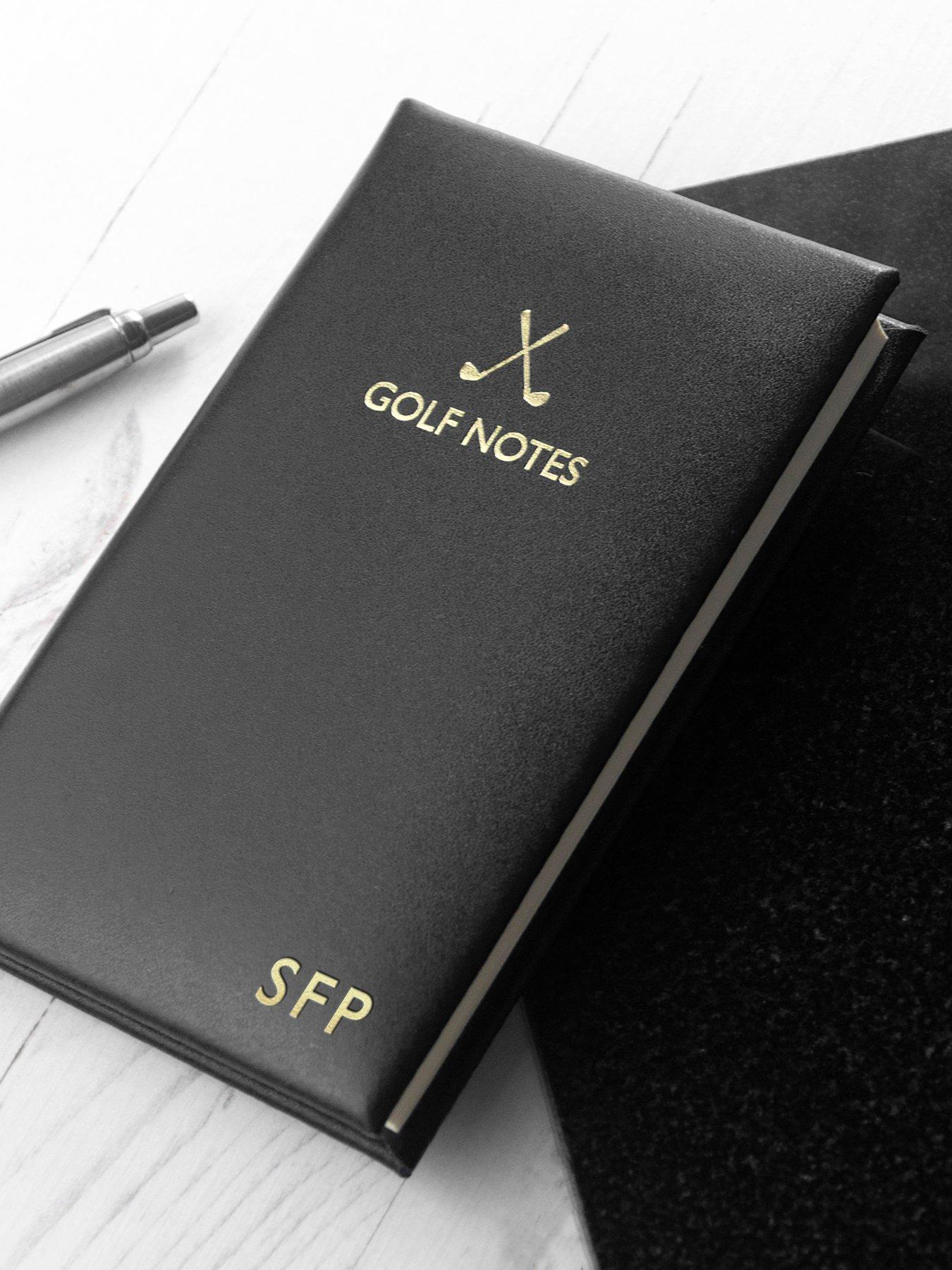 Image 3 of 5 of Treat Republic Personalised Black Leather Golf Notebook