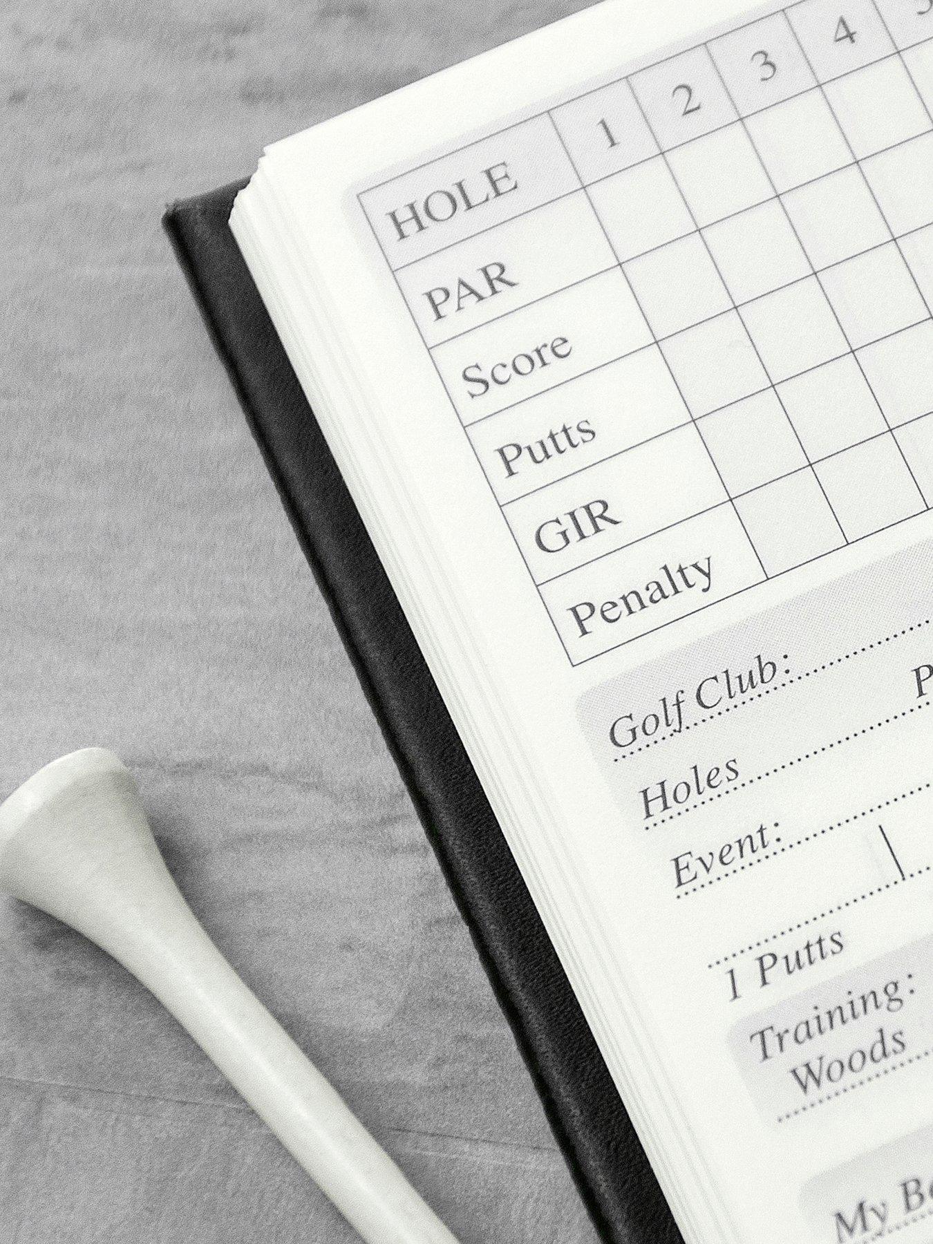 Image 4 of 5 of Treat Republic Personalised Black Leather Golf Notebook