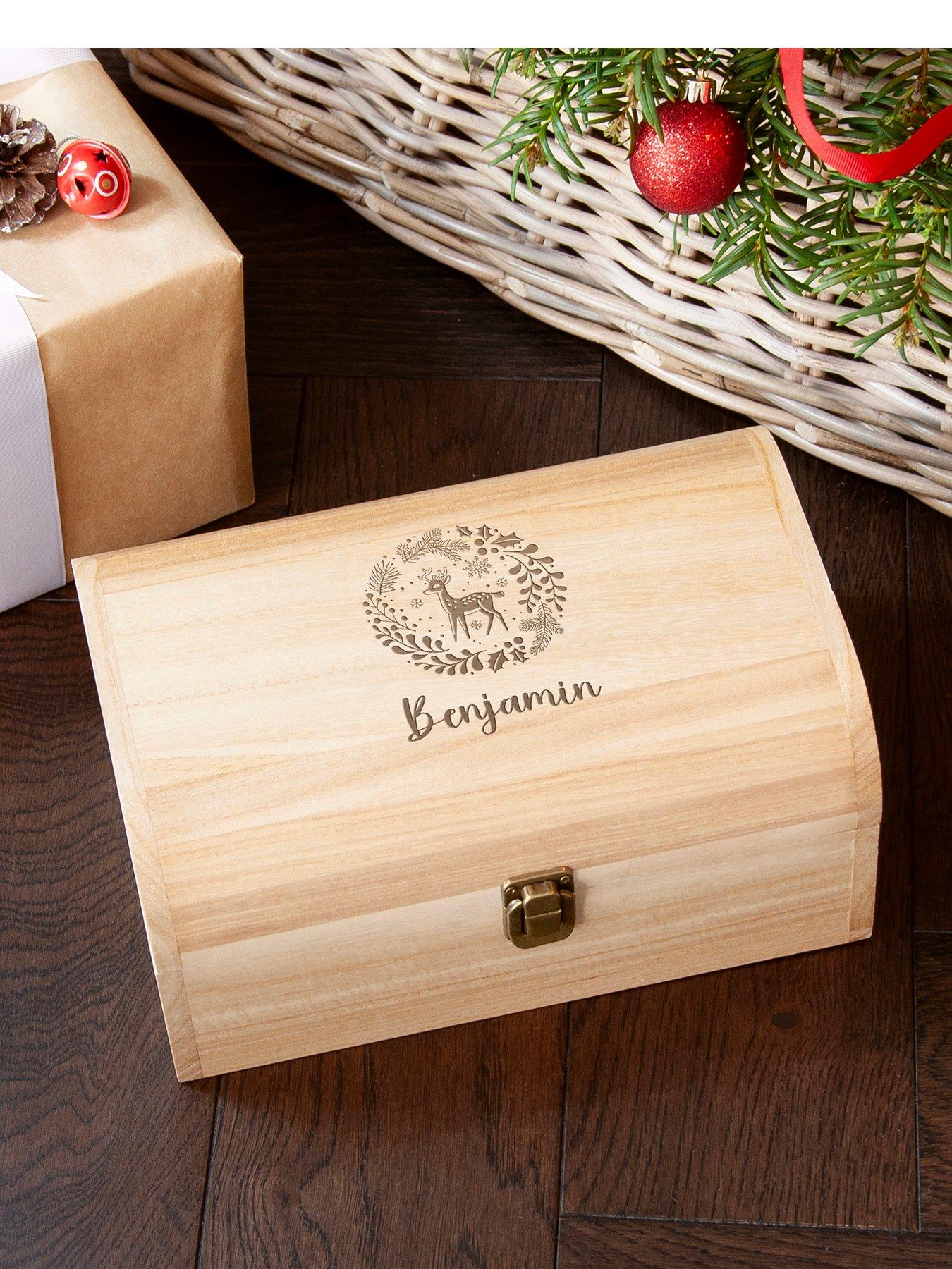 Image 1 of 5 of Treat Republic Personalised Christmas Woodland Keepsake Chest