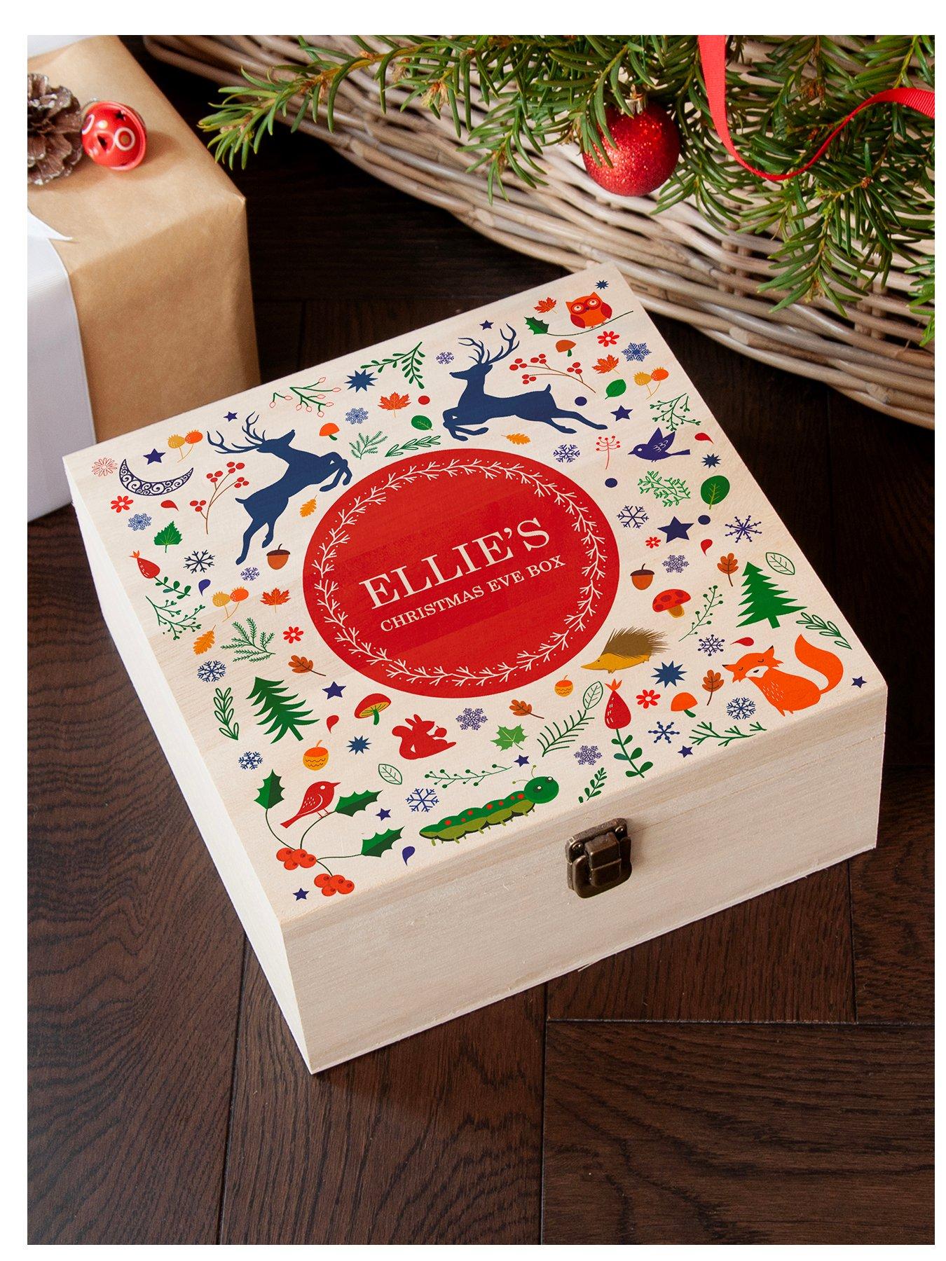 Image 1 of 4 of Treat Republic Personalised Festive Woodland Red Christmas Eve Box - Medium