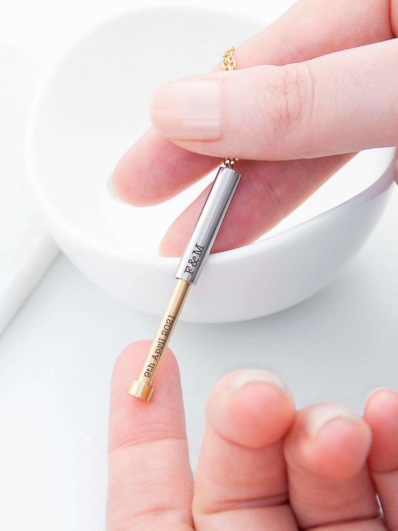 Image 2 of 5 of Treat Republic Personalised Gold Plated Round Hidden Message Capsule Necklace