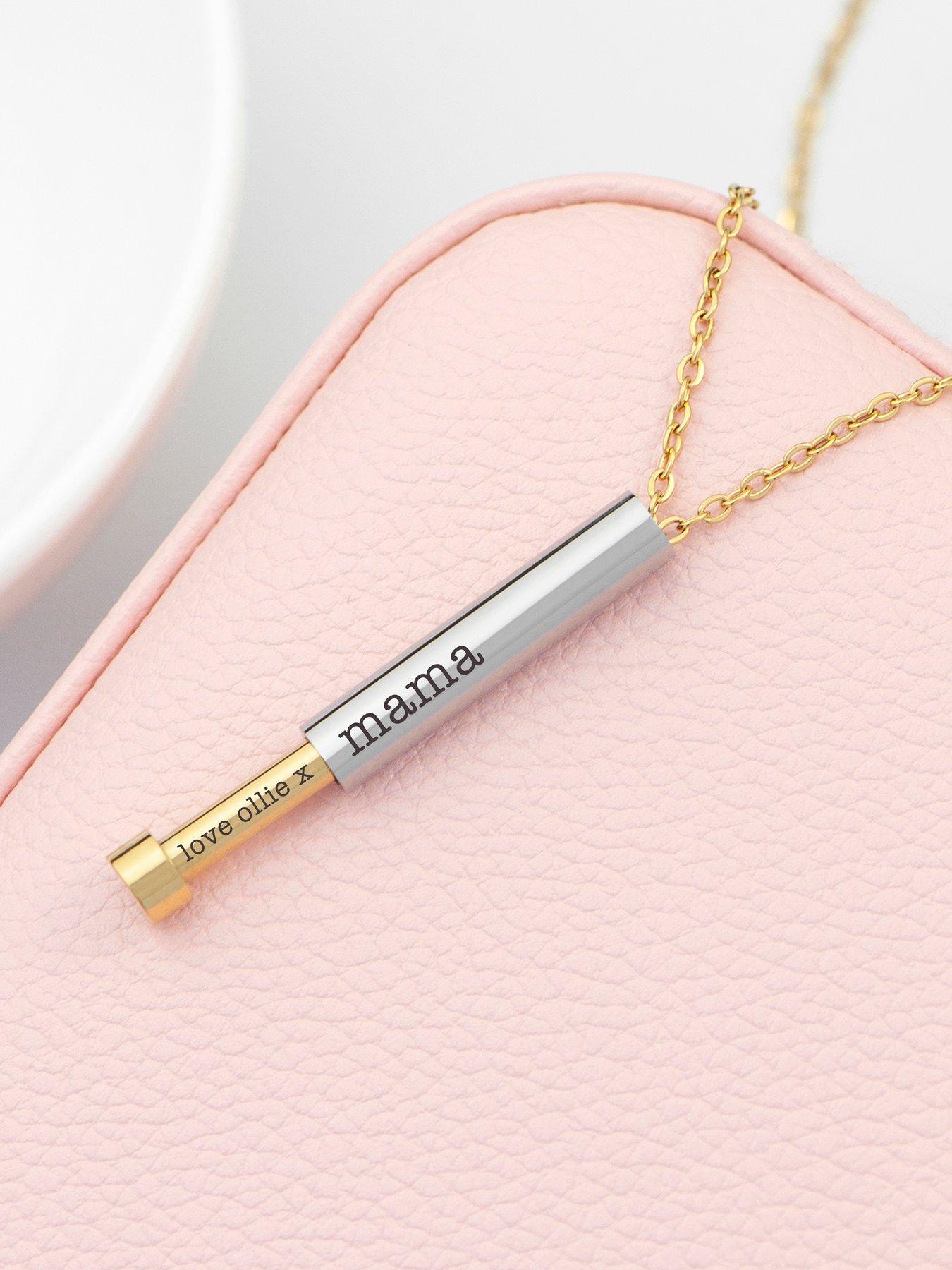 Image 3 of 5 of Treat Republic Personalised Gold Plated Round Hidden Message Capsule Necklace