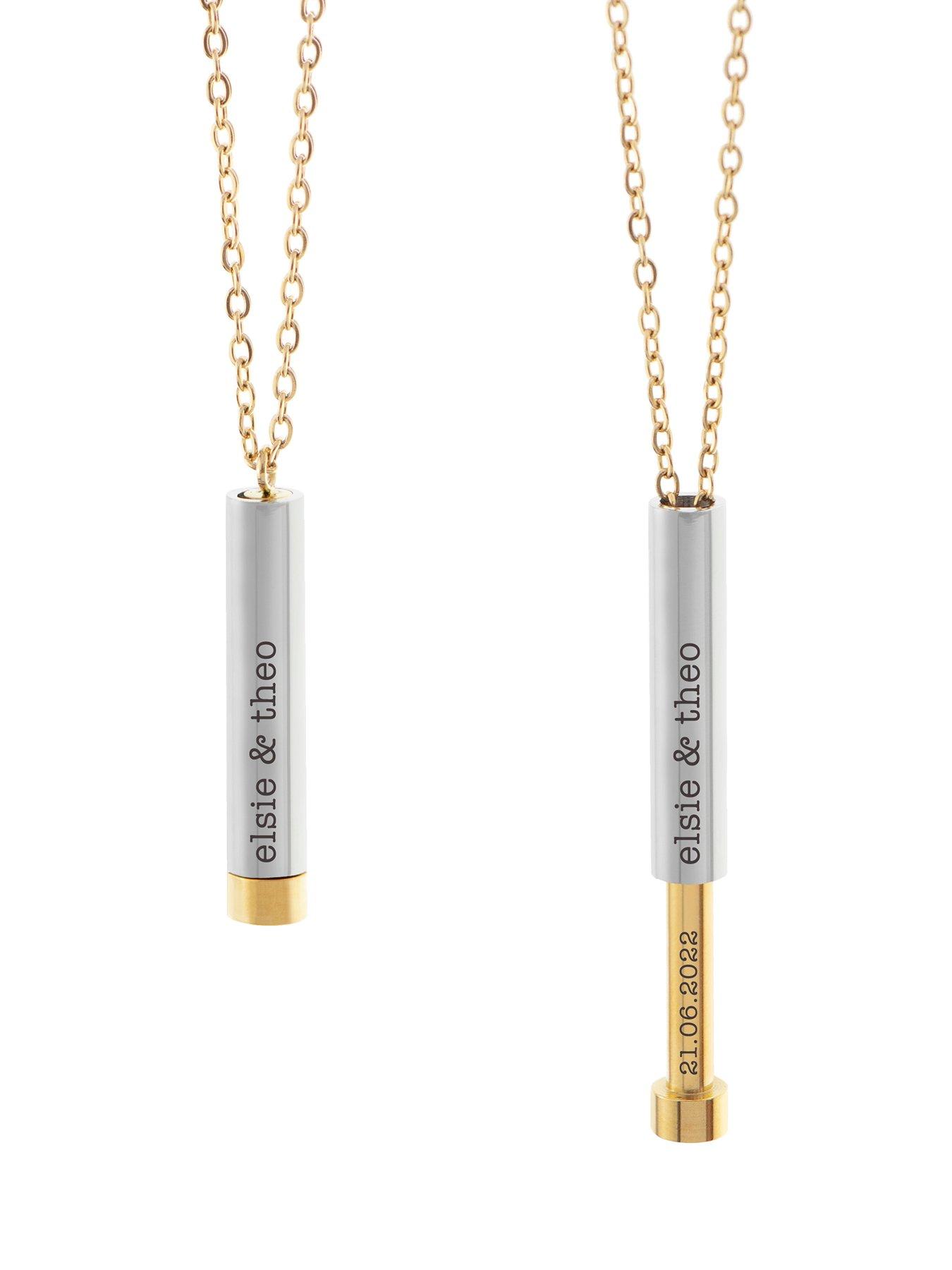 Image 4 of 5 of Treat Republic Personalised Gold Plated Round Hidden Message Capsule Necklace