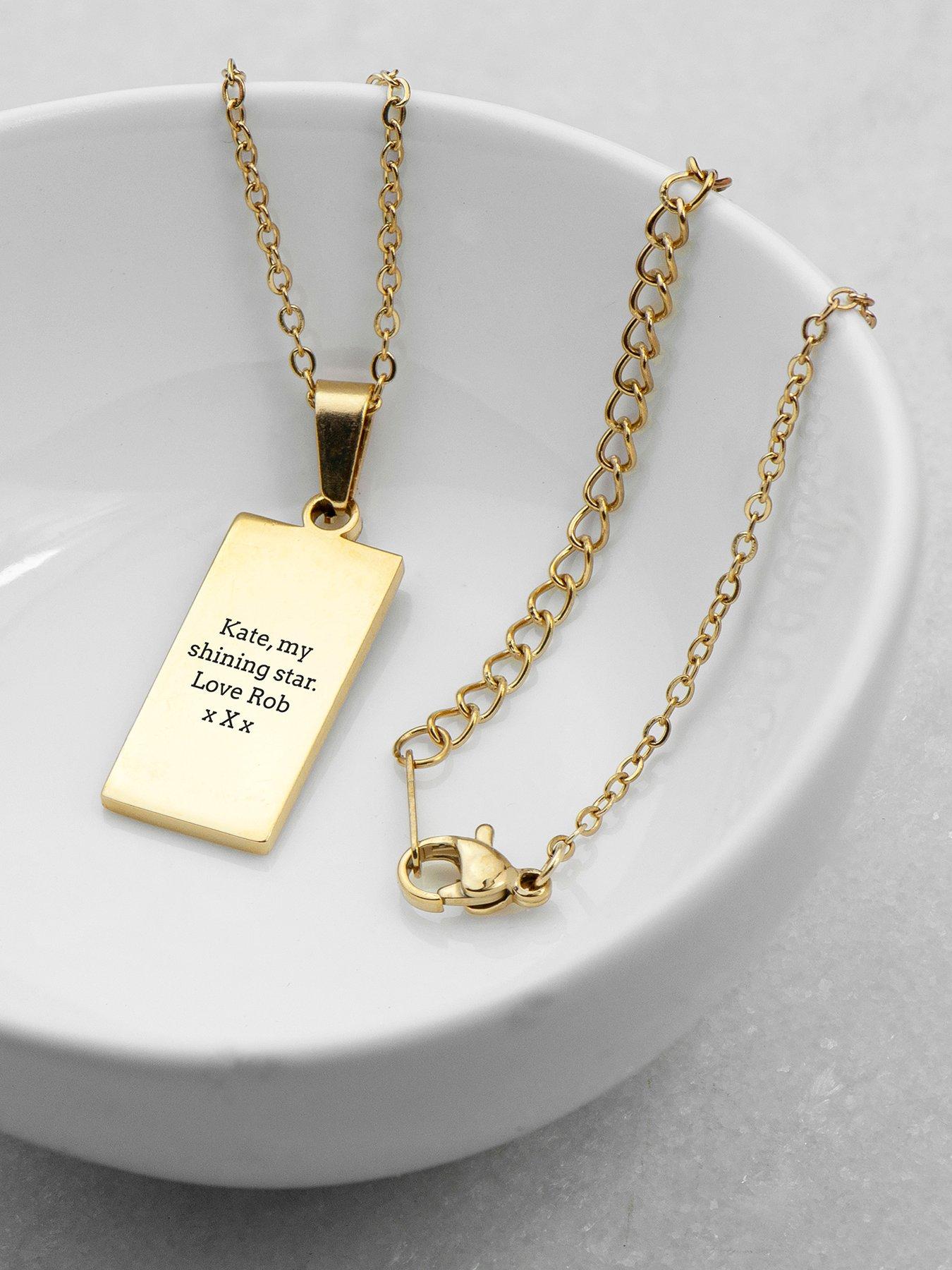 Image 2 of 5 of Treat Republic Personalised Gold Plated Star Tarot Card Necklace
