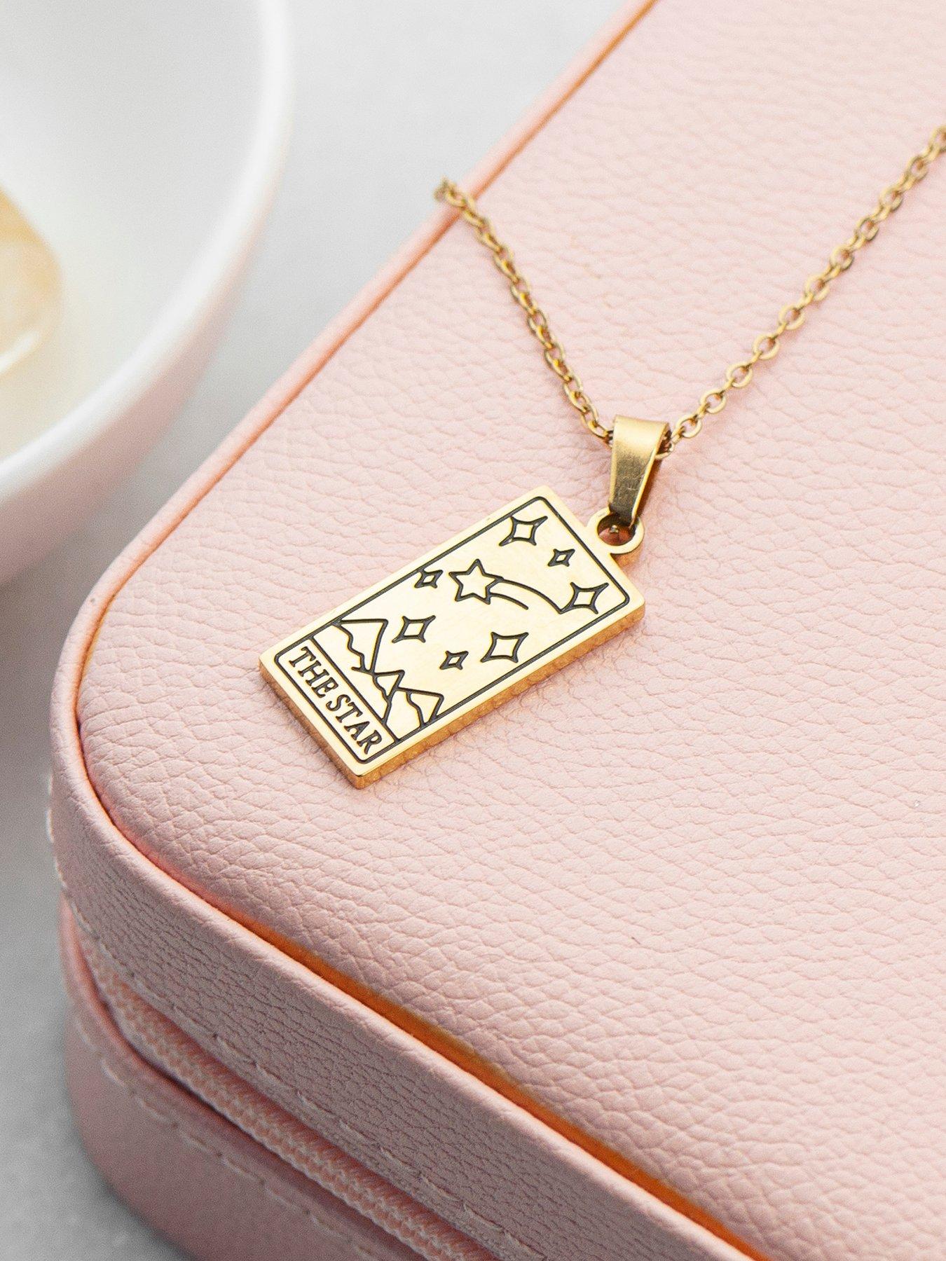 Image 4 of 5 of Treat Republic Personalised Gold Plated Star Tarot Card Necklace