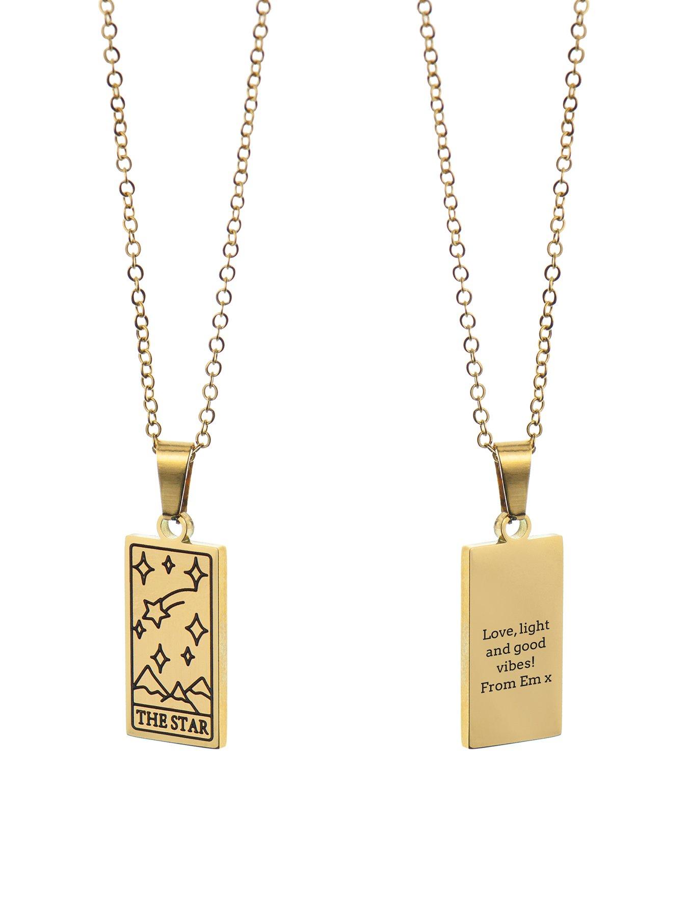 Image 5 of 5 of Treat Republic Personalised Gold Plated Star Tarot Card Necklace