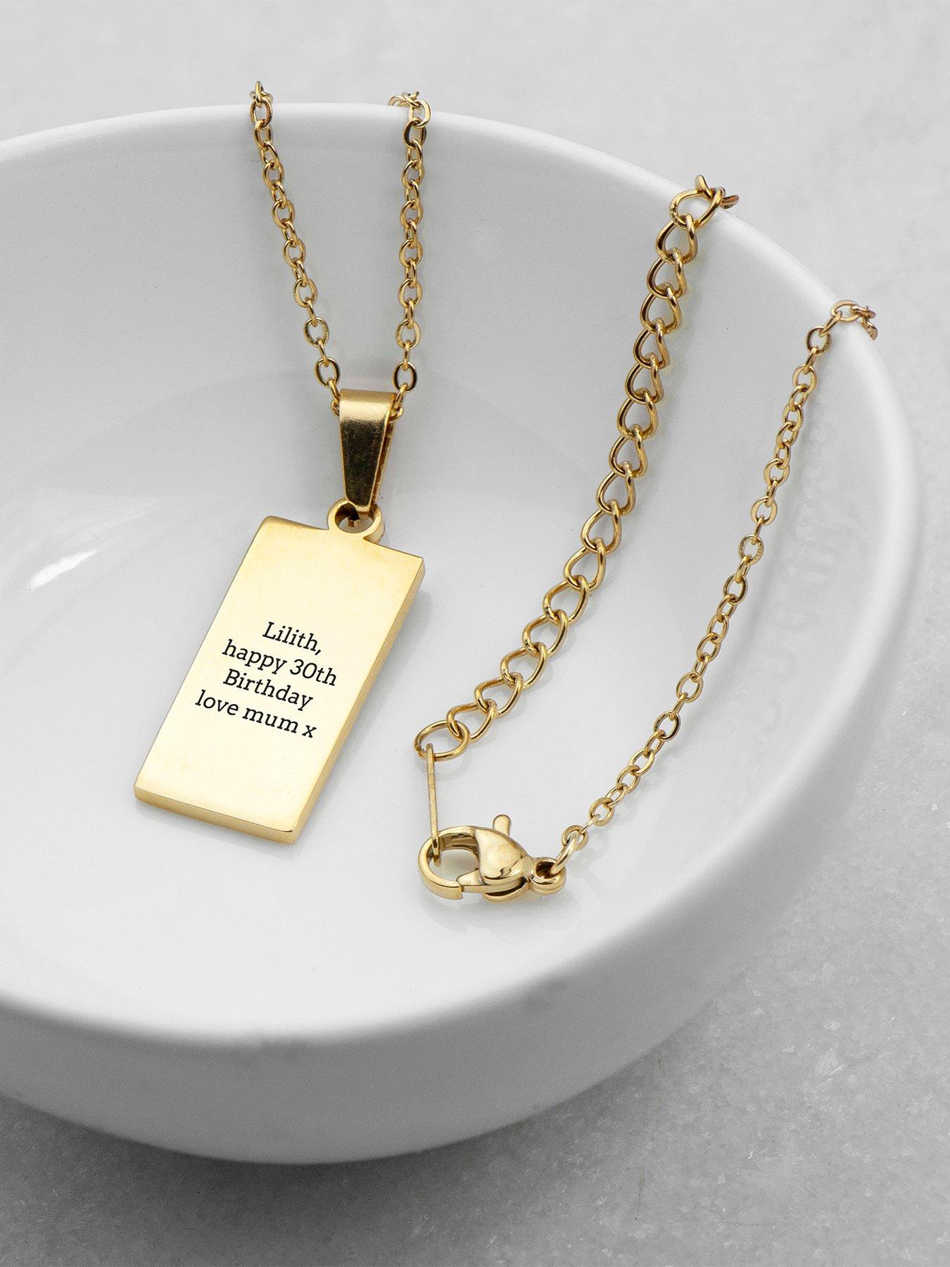 Image 2 of 5 of Treat Republic Personalised Gold Plated Moon Tarot Card Necklace