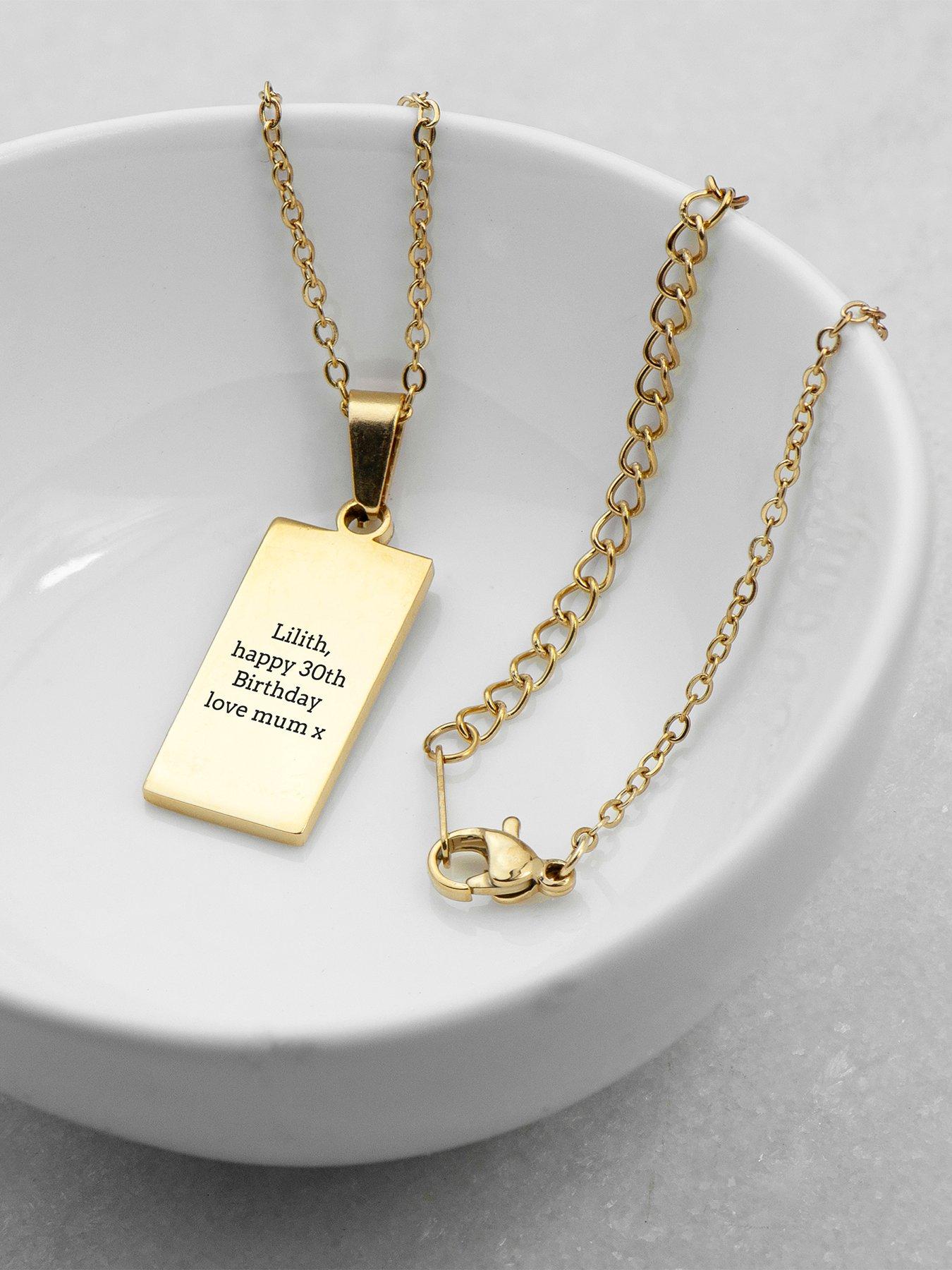 Image 3 of 5 of Treat Republic Personalised Gold Plated Heart Tarot Card Necklace