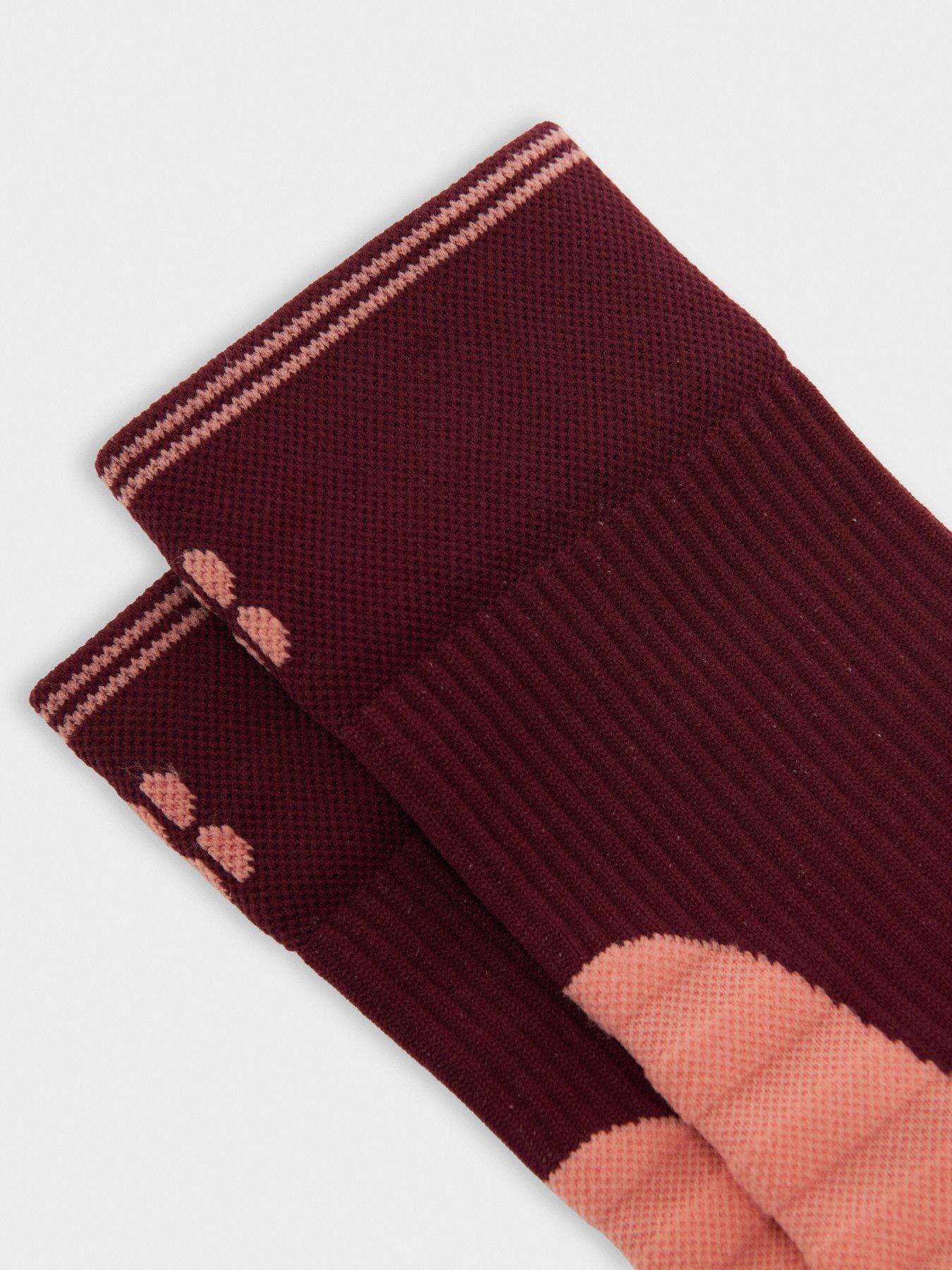 Image 3 of 3 of Sweaty Betty Womens Extra Mileage Ribbed Support Mid-Calf Running Socks - Red