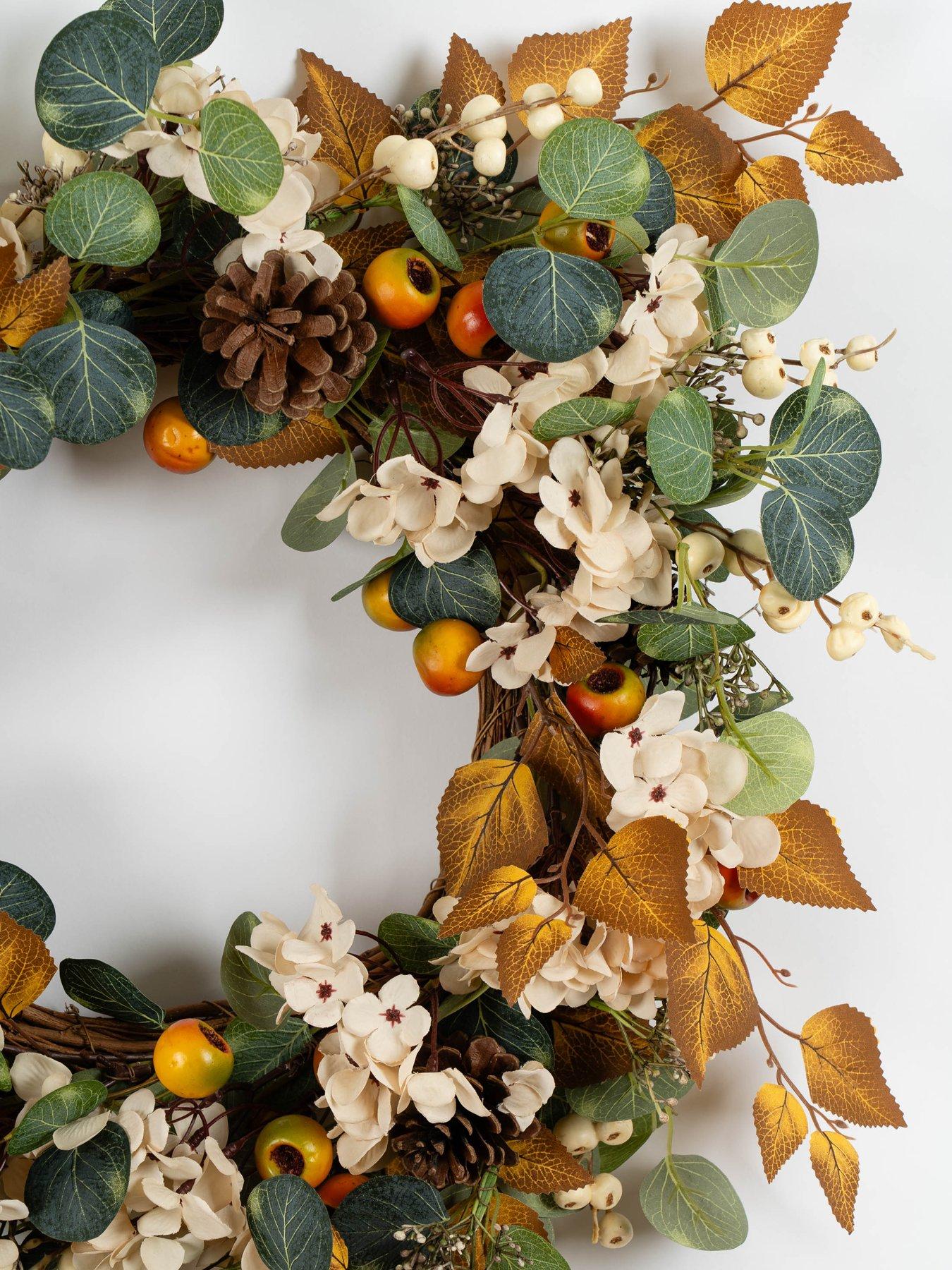 Image 2 of 3 of Scottish Everlastings Hrydrangea & Foliage Wreath - 60cm