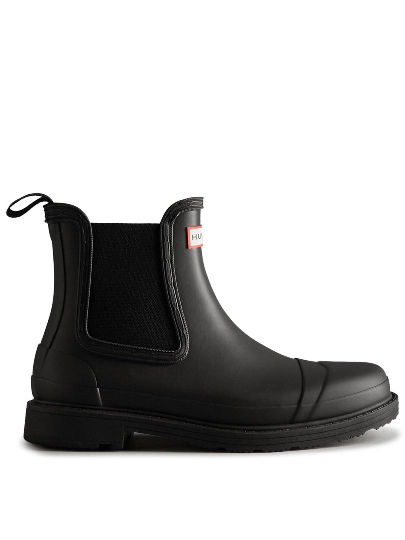 Image 1 of 4 of Hunter Womens Commando Waterproof Chelsea Wellington Boots - Black