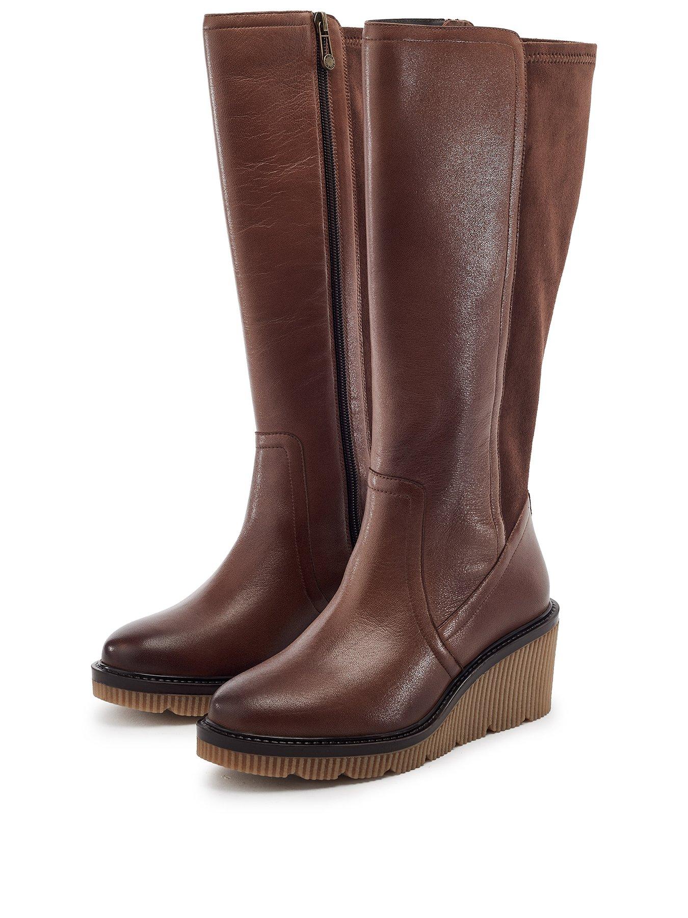 Image 2 of 6 of Moda In Pelle Rosemarey Leather Casual Long Boots - Tan