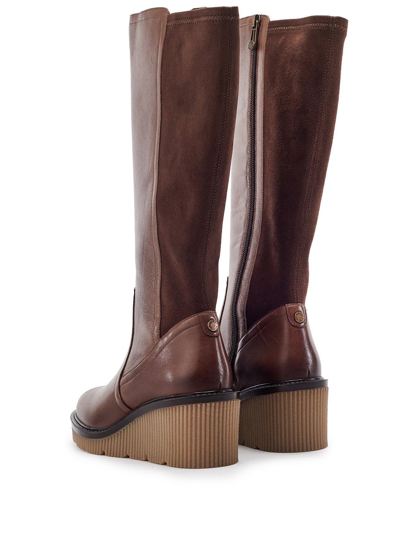 Image 3 of 6 of Moda In Pelle Rosemarey Leather Casual Long Boots - Tan