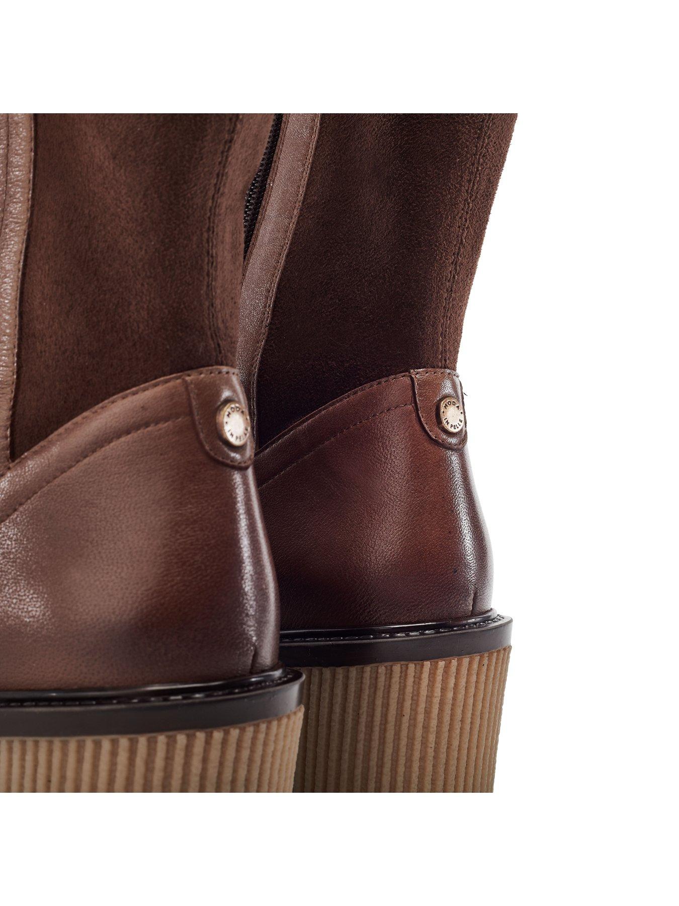 Image 5 of 6 of Moda In Pelle Rosemarey Leather Casual Long Boots - Tan
