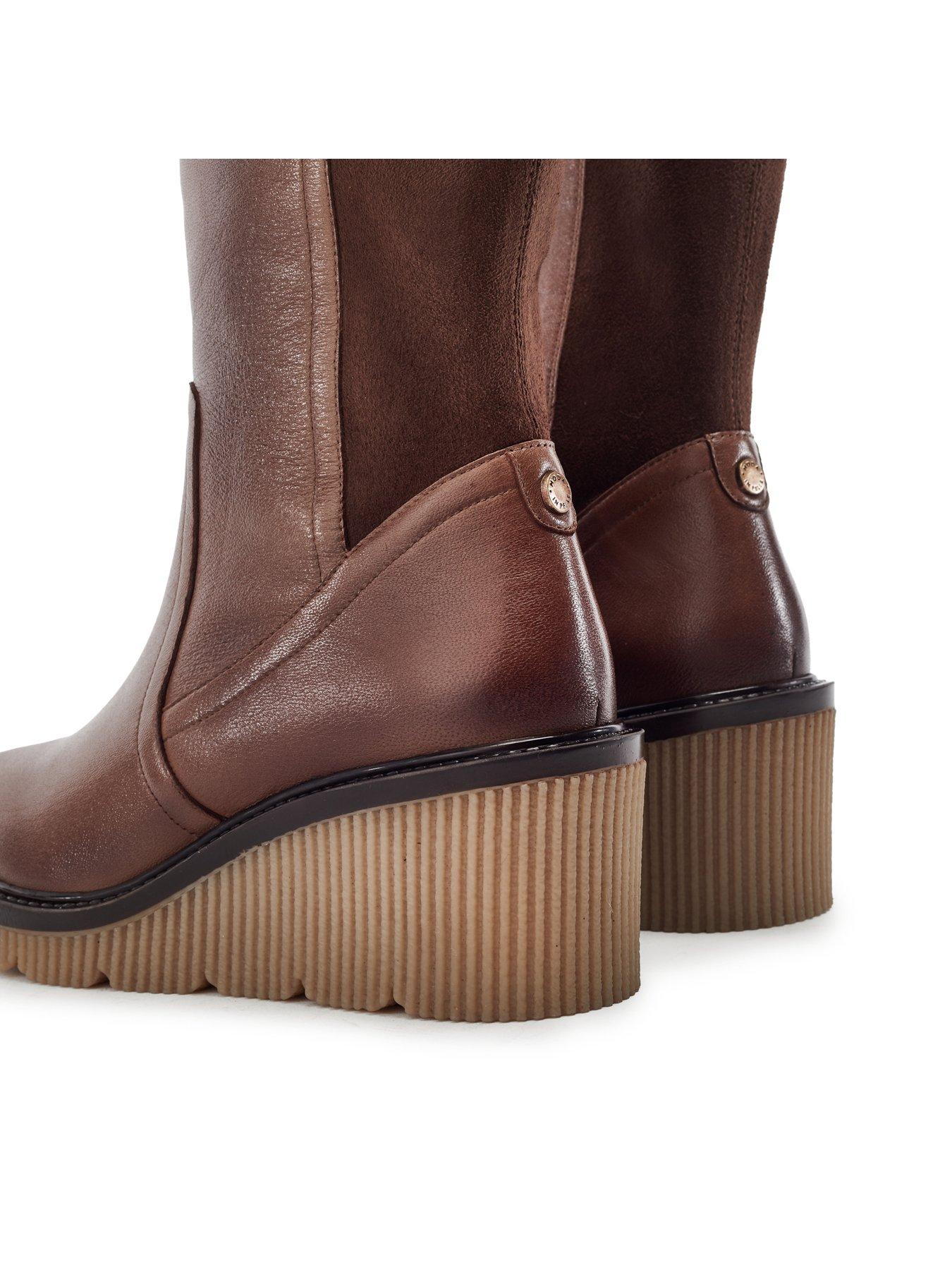 Image 6 of 6 of Moda In Pelle Rosemarey Leather Casual Long Boots - Tan