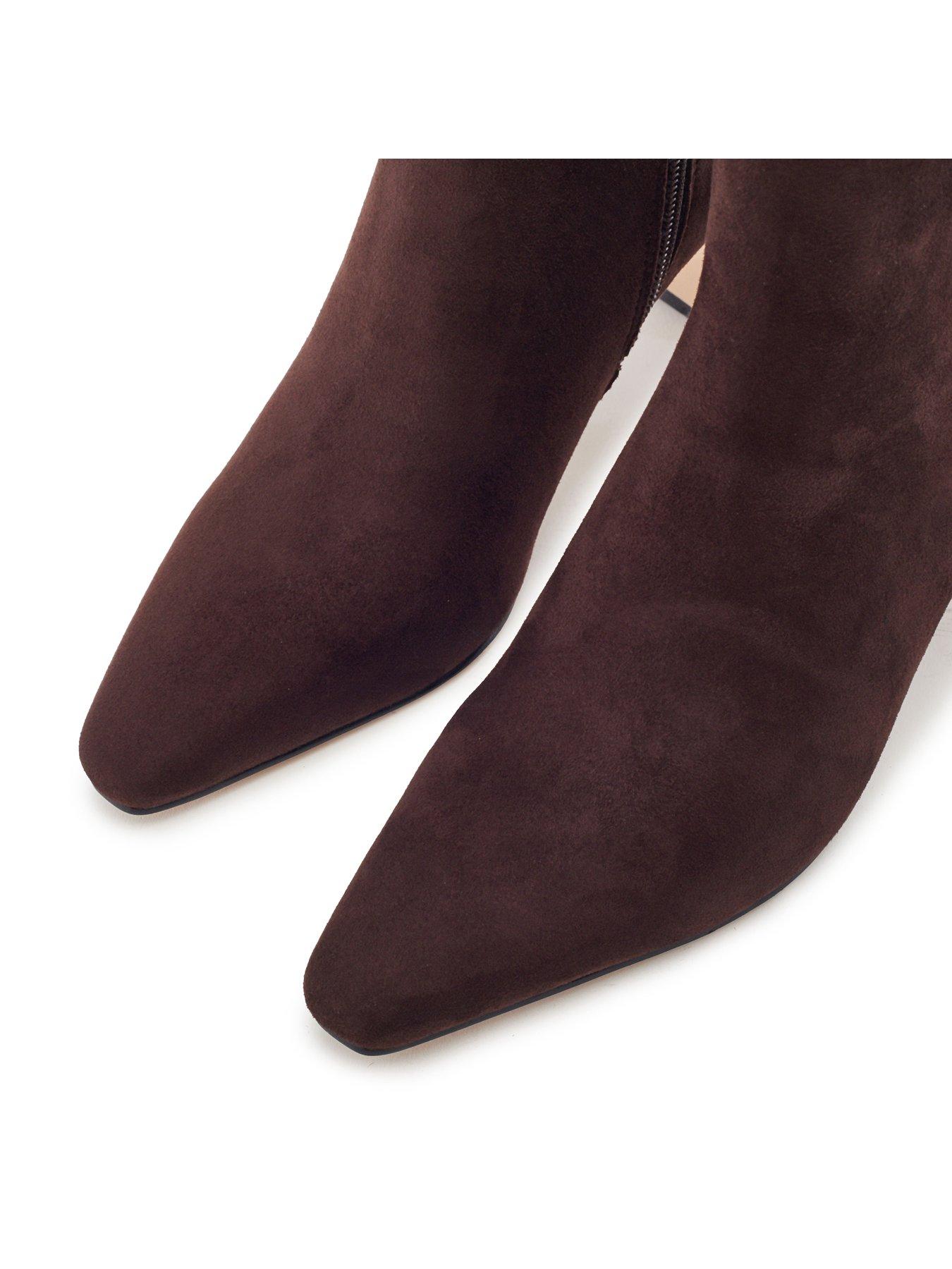 Moda In Pelle Womens Opalia Pointed Toe Heeled Ankle Boots - Brown ...