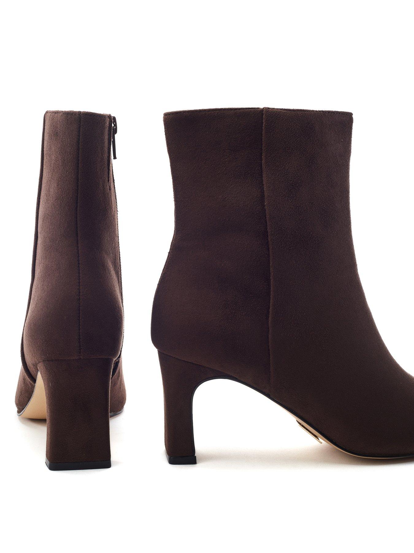 Moda In Pelle Womens Opalia Pointed Toe Heeled Ankle Boots - Brown ...