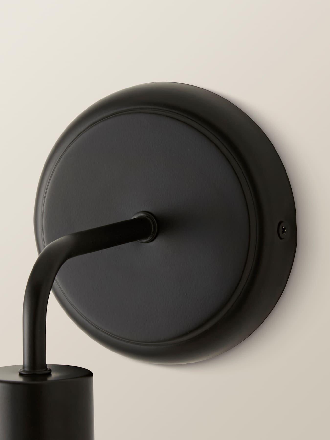 Image 5 of 6 of ValueLights Maddison Matte Black Ribbed Glass Semi Flush Wall Light With Bulb