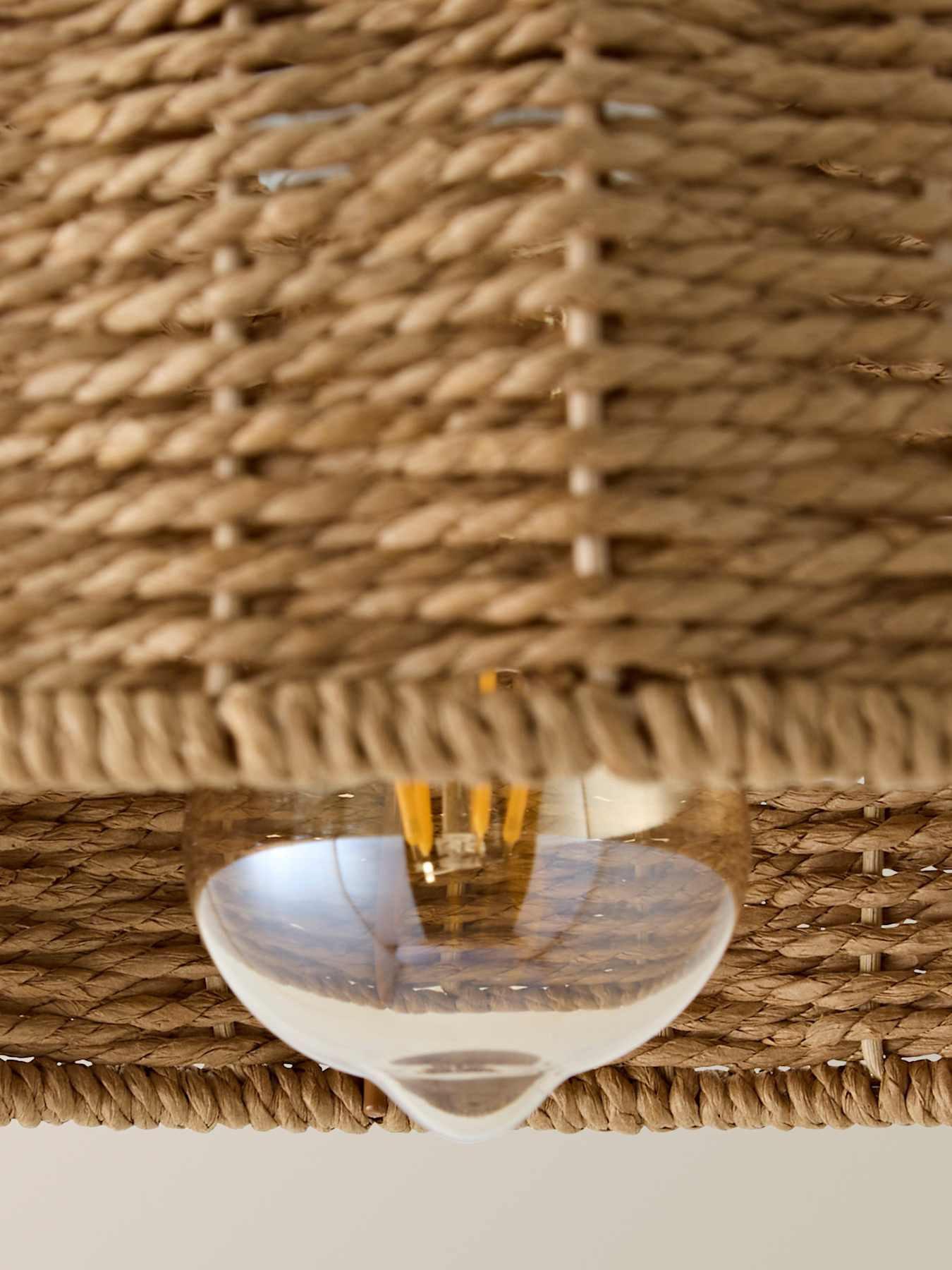 Image 5 of 6 of ValueLights Neveah Rattan Dome Shade