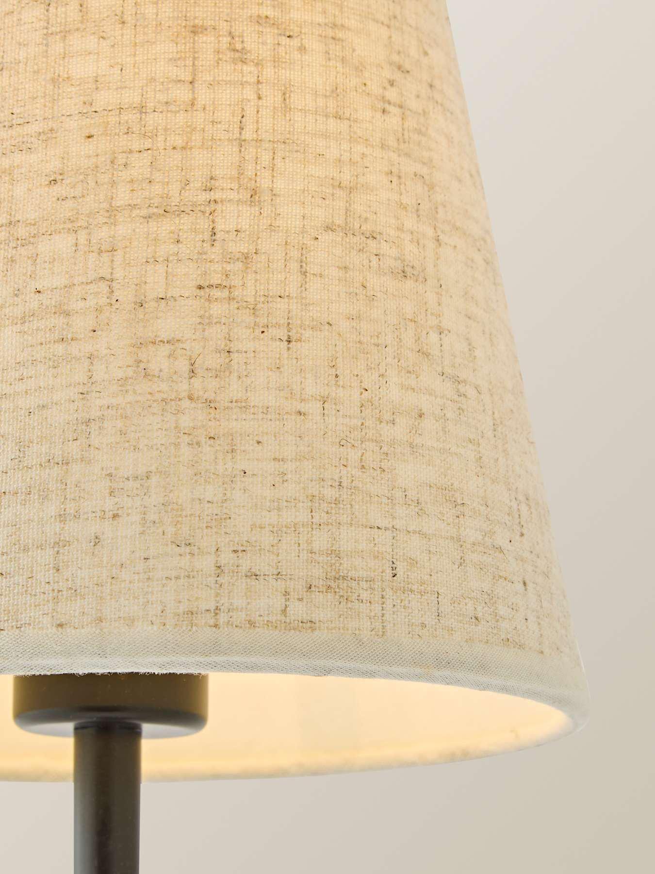 Image 4 of 6 of ValueLights Lowe Matte Black Rechargeable Table Lamp With Linen Taper Shade