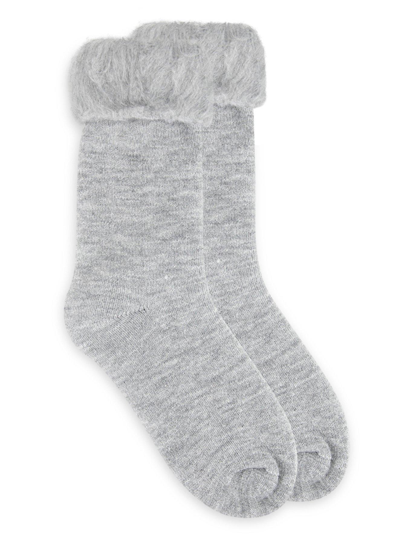 Image 1 of 4 of TOTES Womens Brushed Thermal Bed Socks - Grey