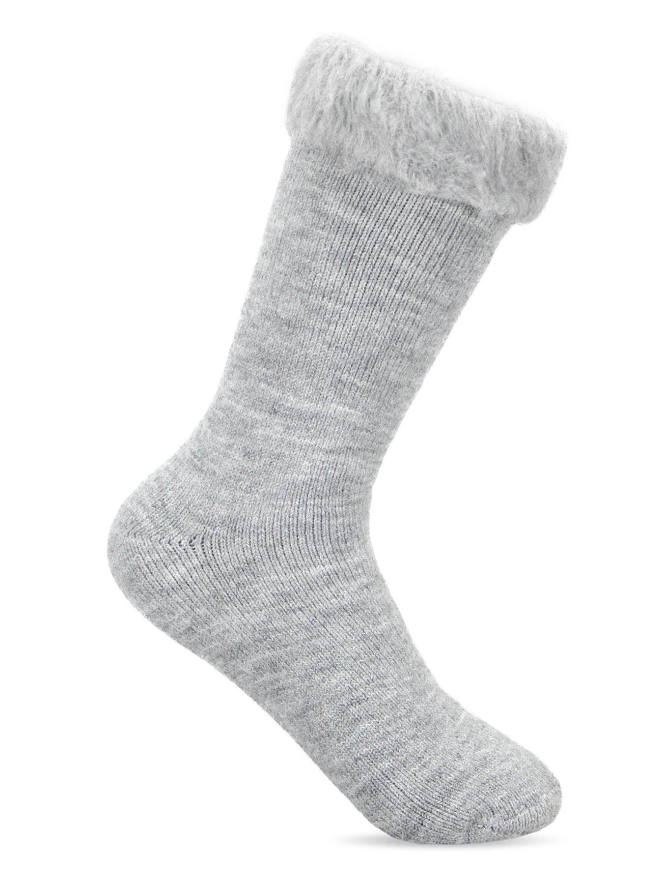 Image 2 of 4 of TOTES Womens Brushed Thermal Bed Socks - Grey