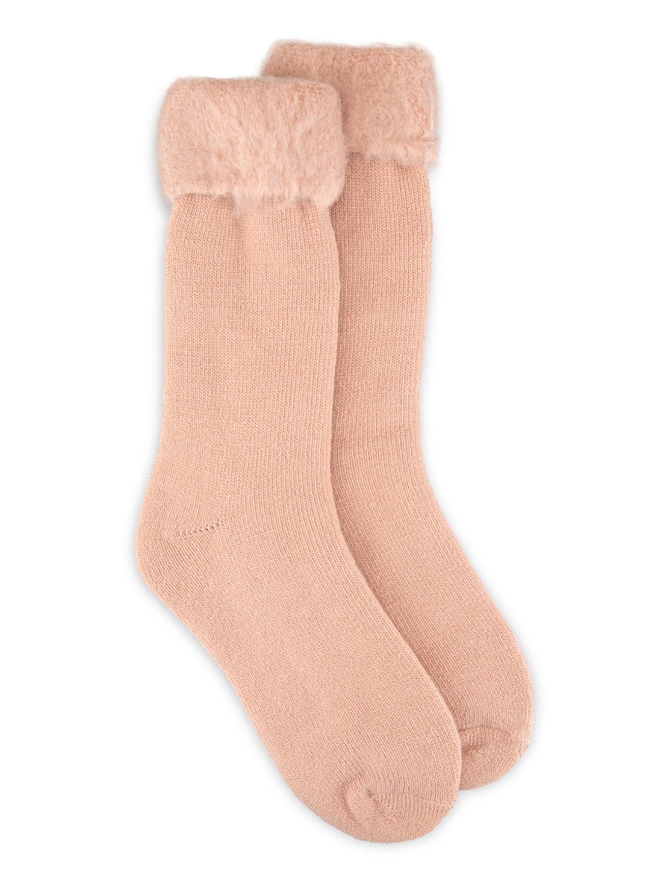 Image 1 of 4 of TOTES Womens Toasties Brushed Thermal Bed Socks - Pink