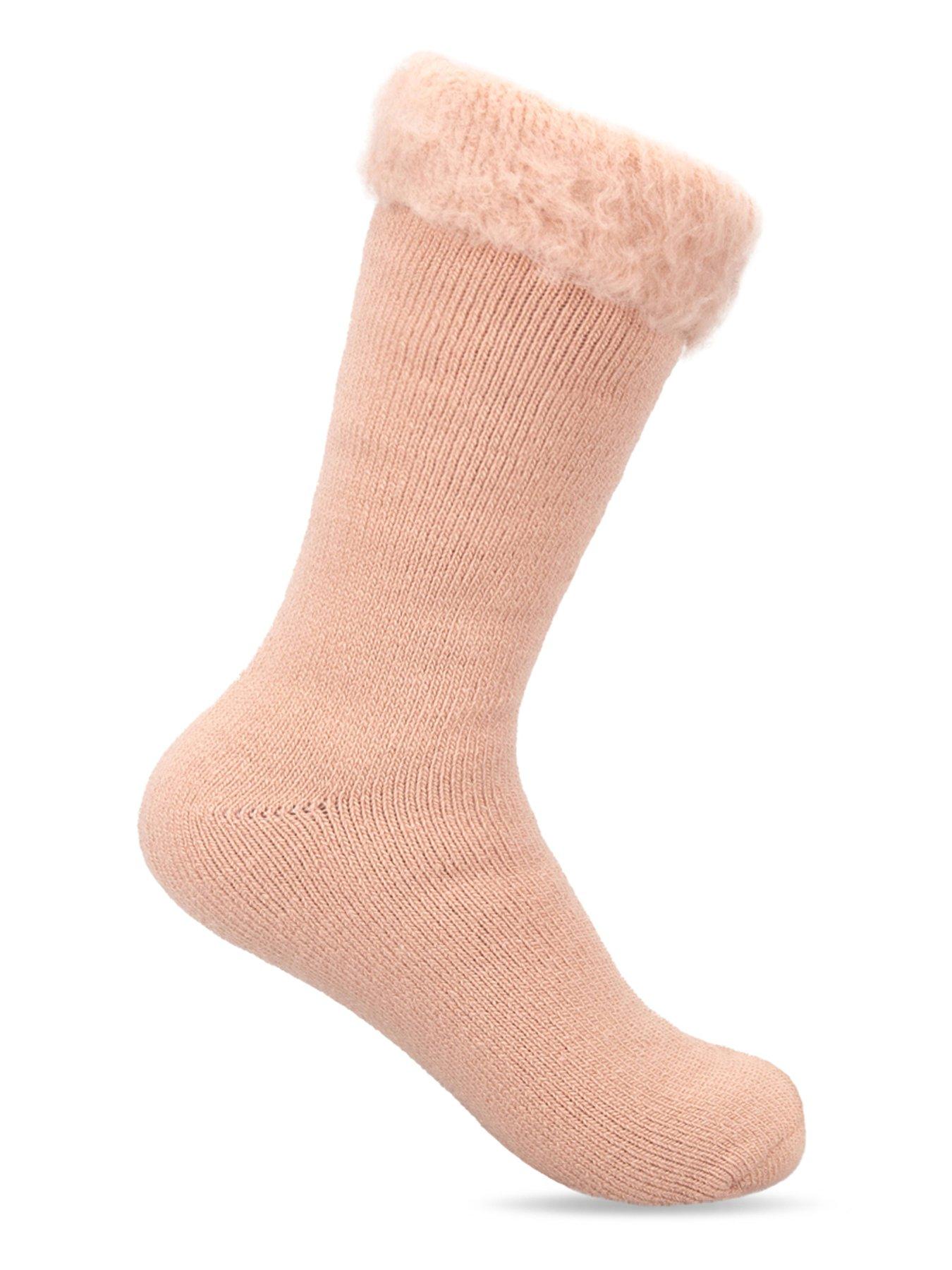 Image 2 of 4 of TOTES Womens Toasties Brushed Thermal Bed Socks - Pink