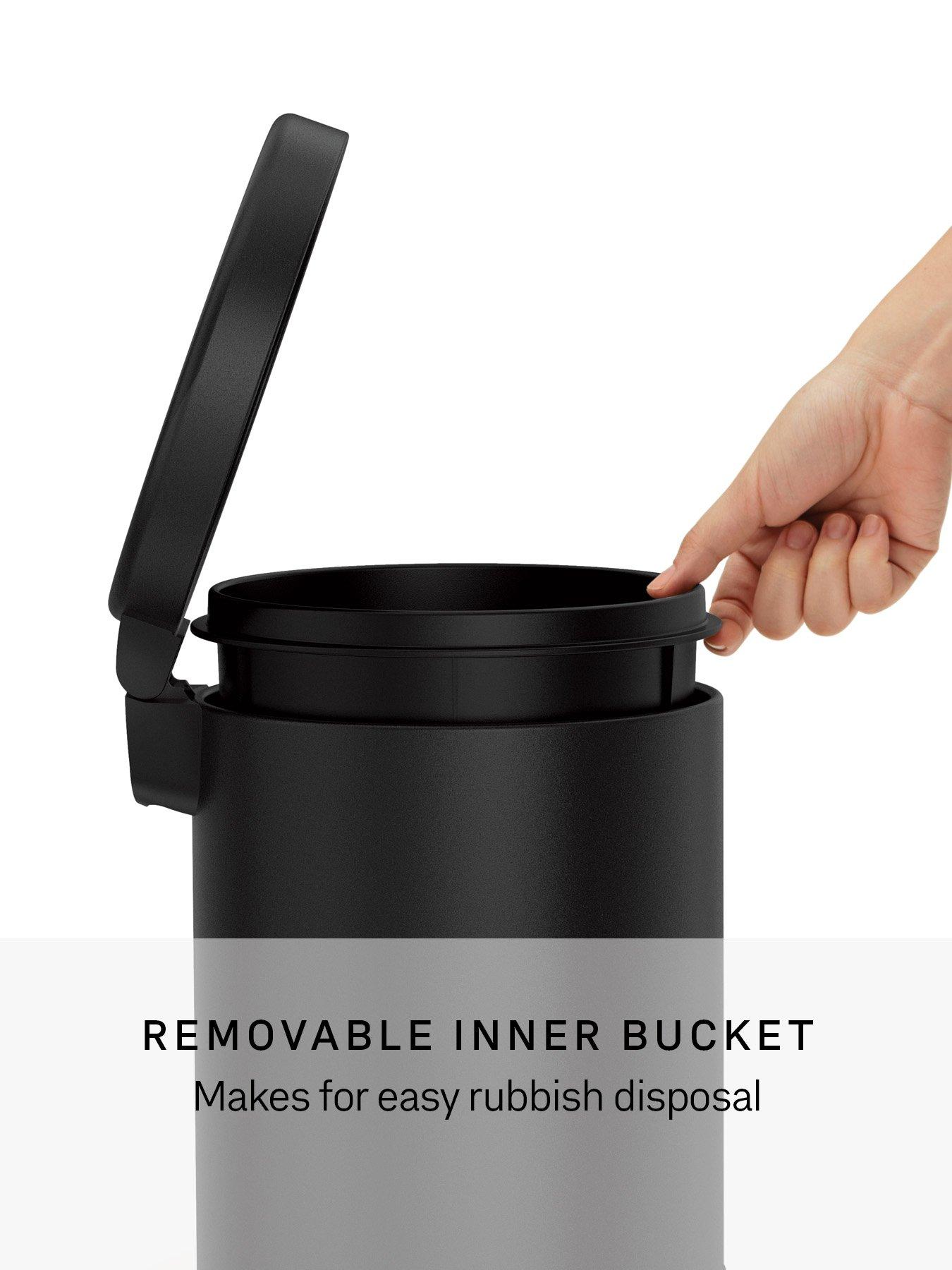 Image 3 of 7 of Simplehuman 4.5l Round Bin, Matte Black Steel