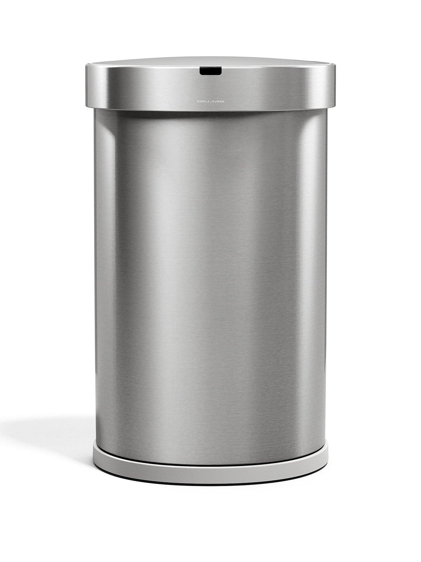 Image 2 of 7 of Simplehuman 45l Semi-round Sensor Bin, Brushed Stainless Steel