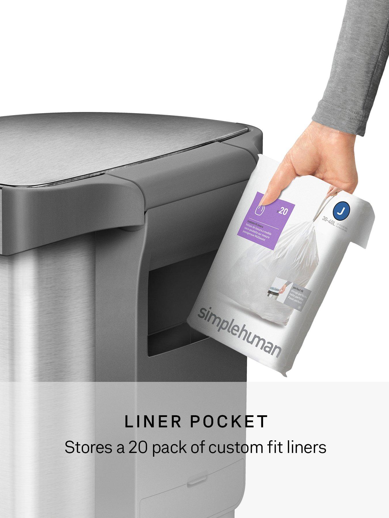 Image 4 of 7 of Simplehuman 45l Semi-round Sensor Bin, Brushed Stainless Steel