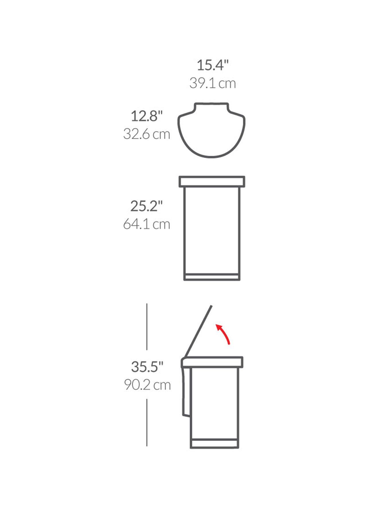 Image 7 of 7 of Simplehuman 45l Semi-round Sensor Bin, Brushed Stainless Steel