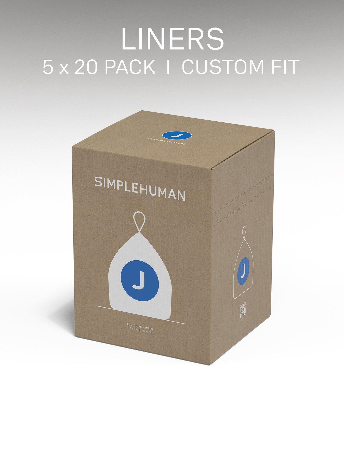 Image 1 of 6 of Simplehuman Code B Bin Liners, Pack Of 100 Liners, 30l-45l, White
