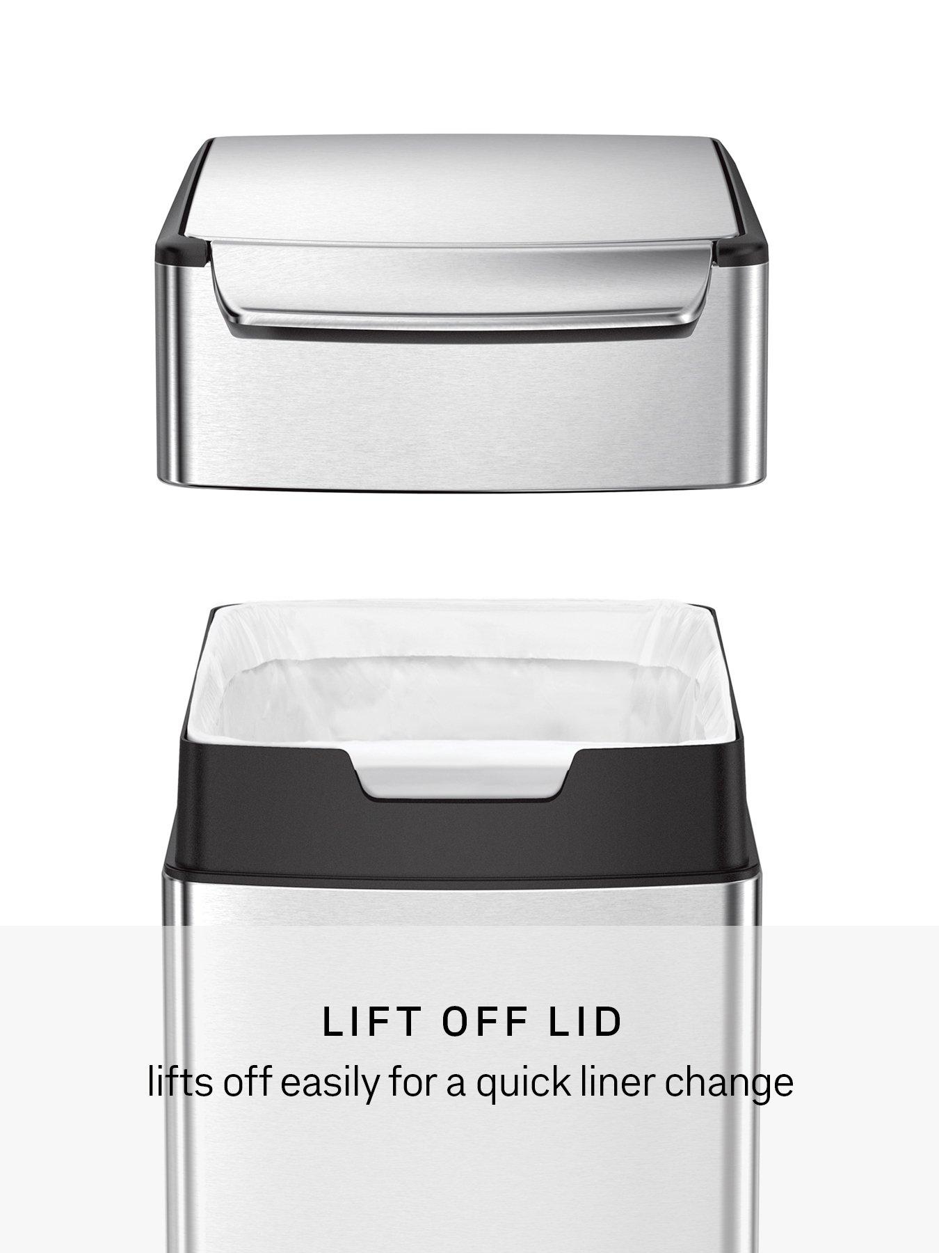 Image 4 of 7 of Simplehuman 40l Slim Touch-bar Bin, Brushed Stainless Steel