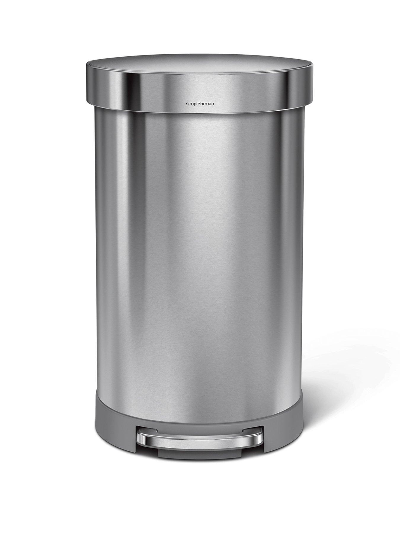 Image 2 of 7 of Simplehuman 45l Semi-round Pedal Bin, Brushed Stainless Steel