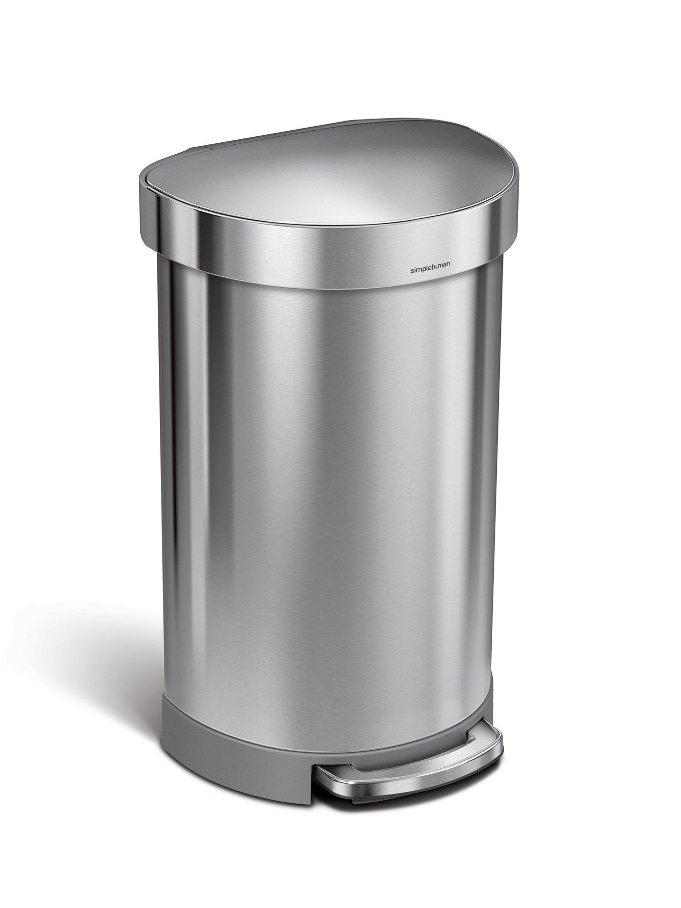 Image 3 of 7 of Simplehuman 45l Semi-round Pedal Bin, Brushed Stainless Steel