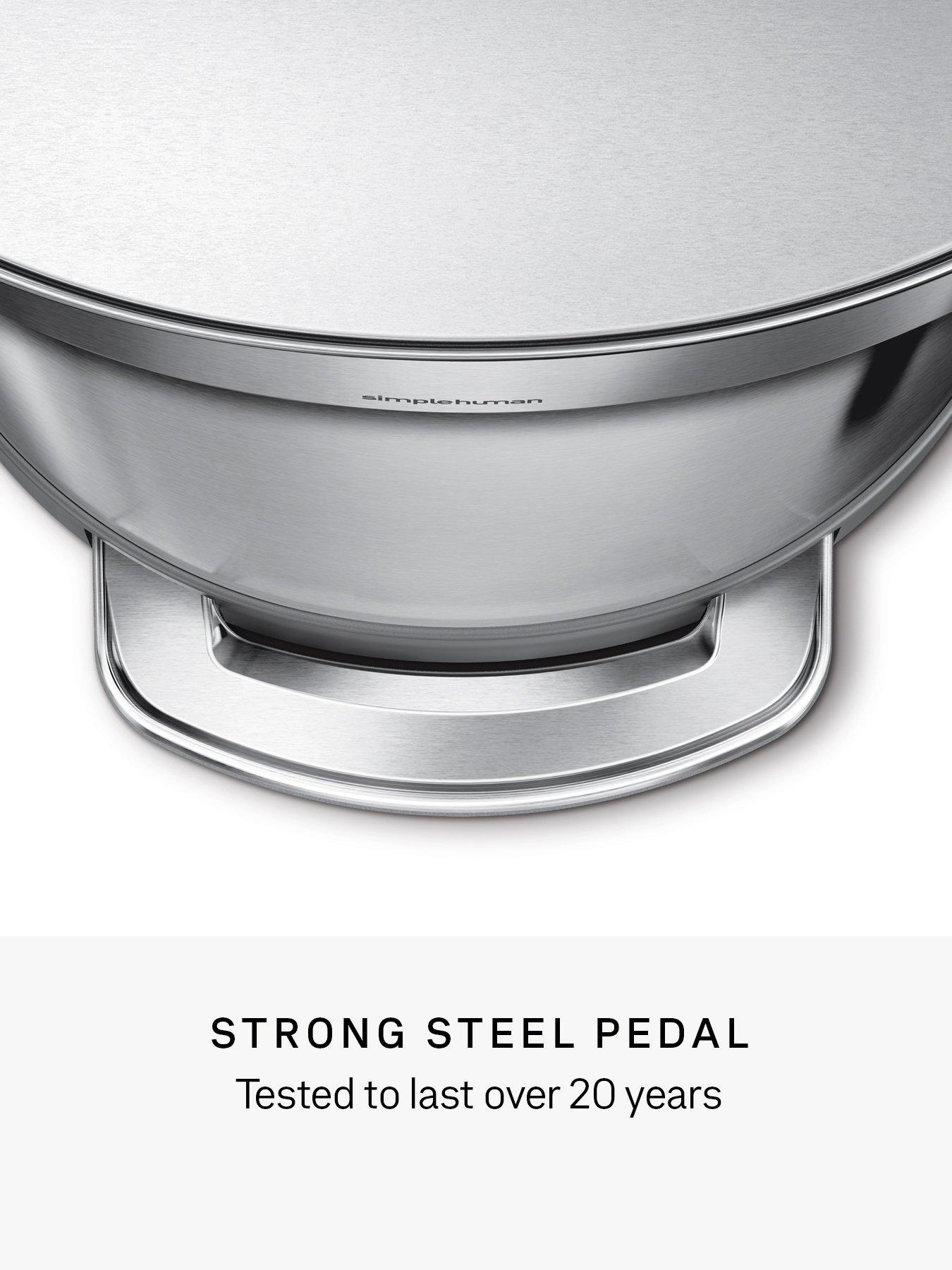 Image 4 of 7 of Simplehuman 45l Semi-round Pedal Bin, Brushed Stainless Steel