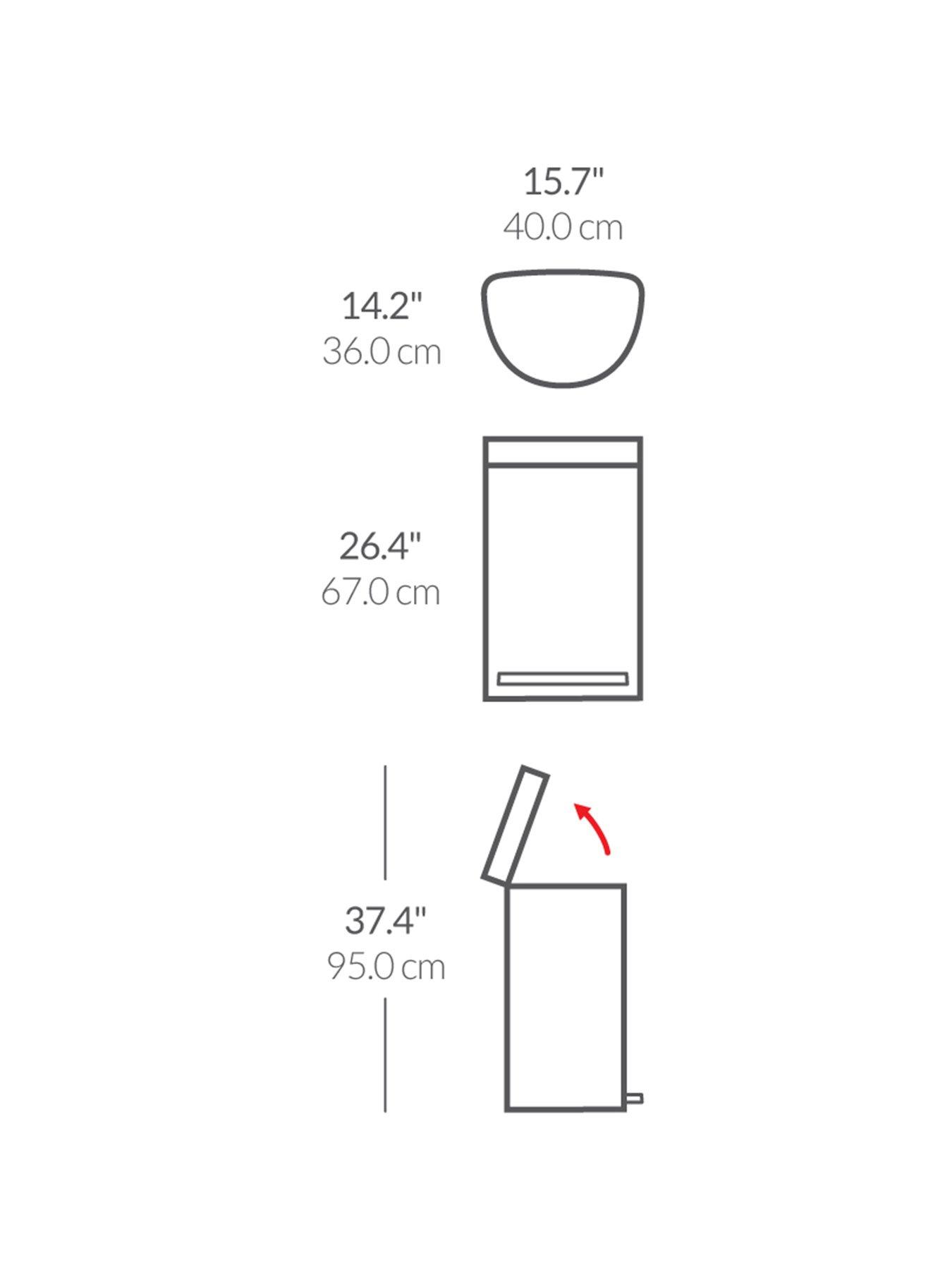 Image 7 of 7 of Simplehuman 45l Semi-round Pedal Bin, Brushed Stainless Steel