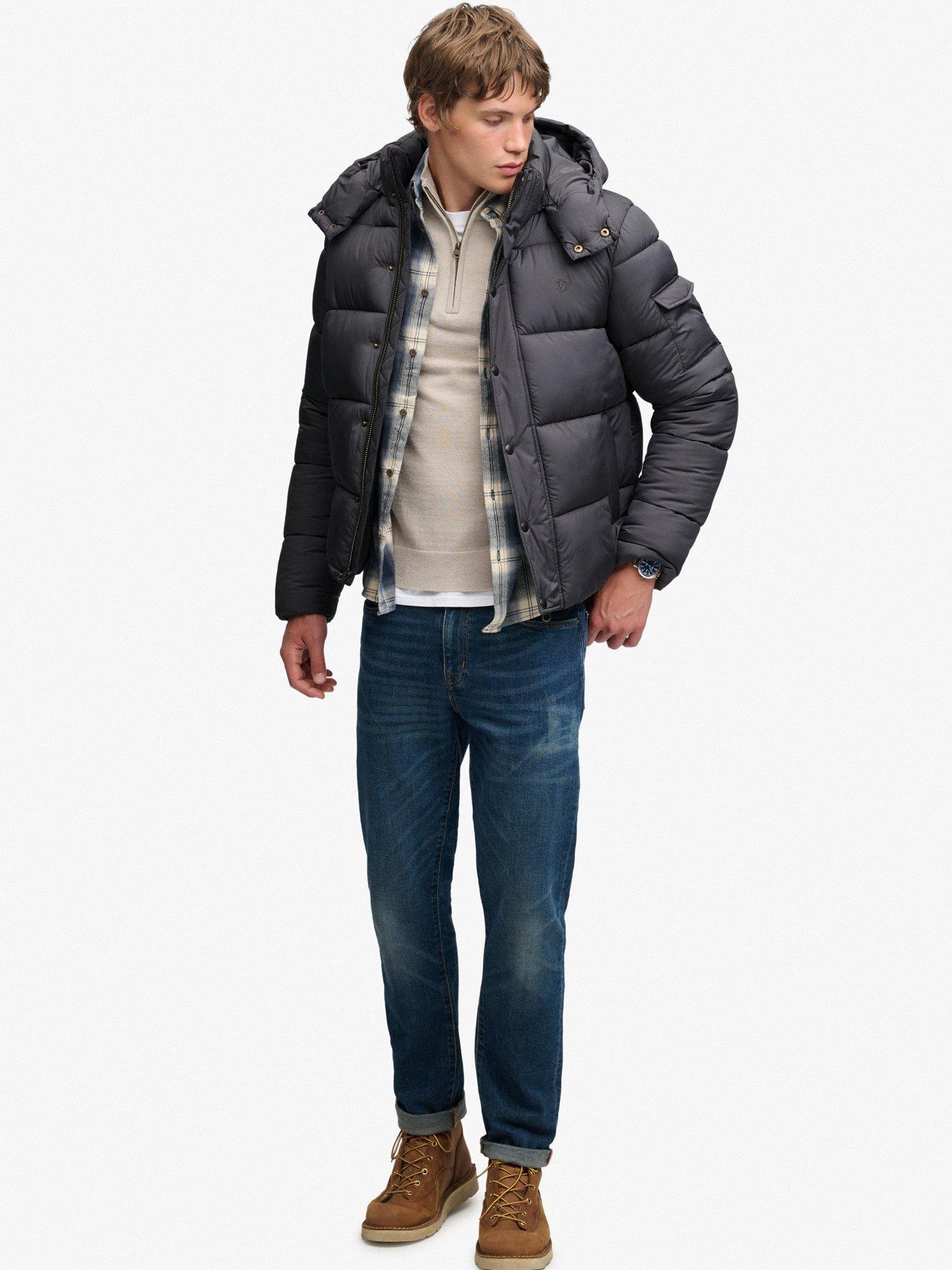 Image 3 of 6 of Superdry Mens Premium Ripstop Puffer Jacket - Grey