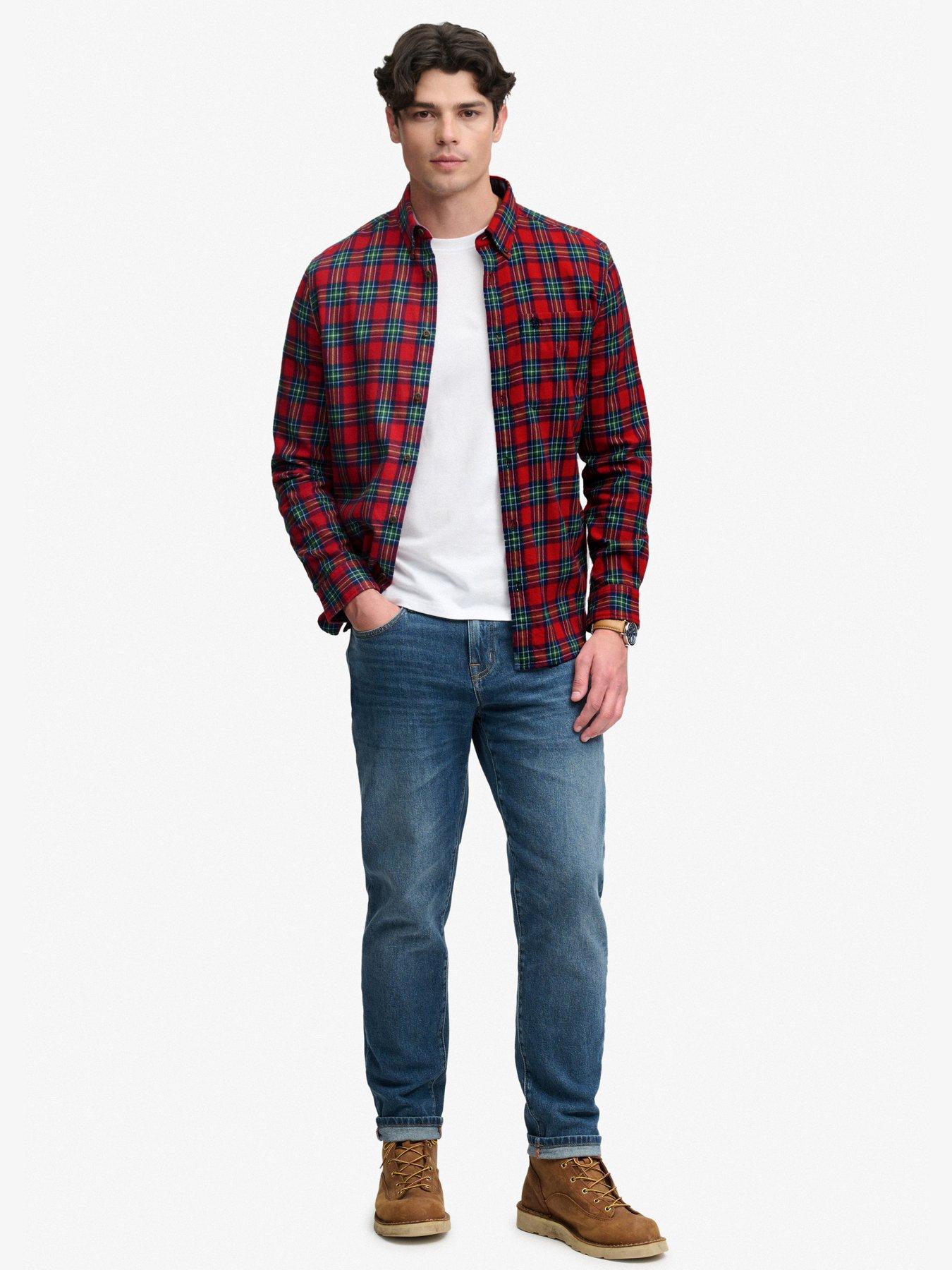 Image 3 of 6 of Superdry Long Sleeve Cotton Lumberjack Shirt - Red