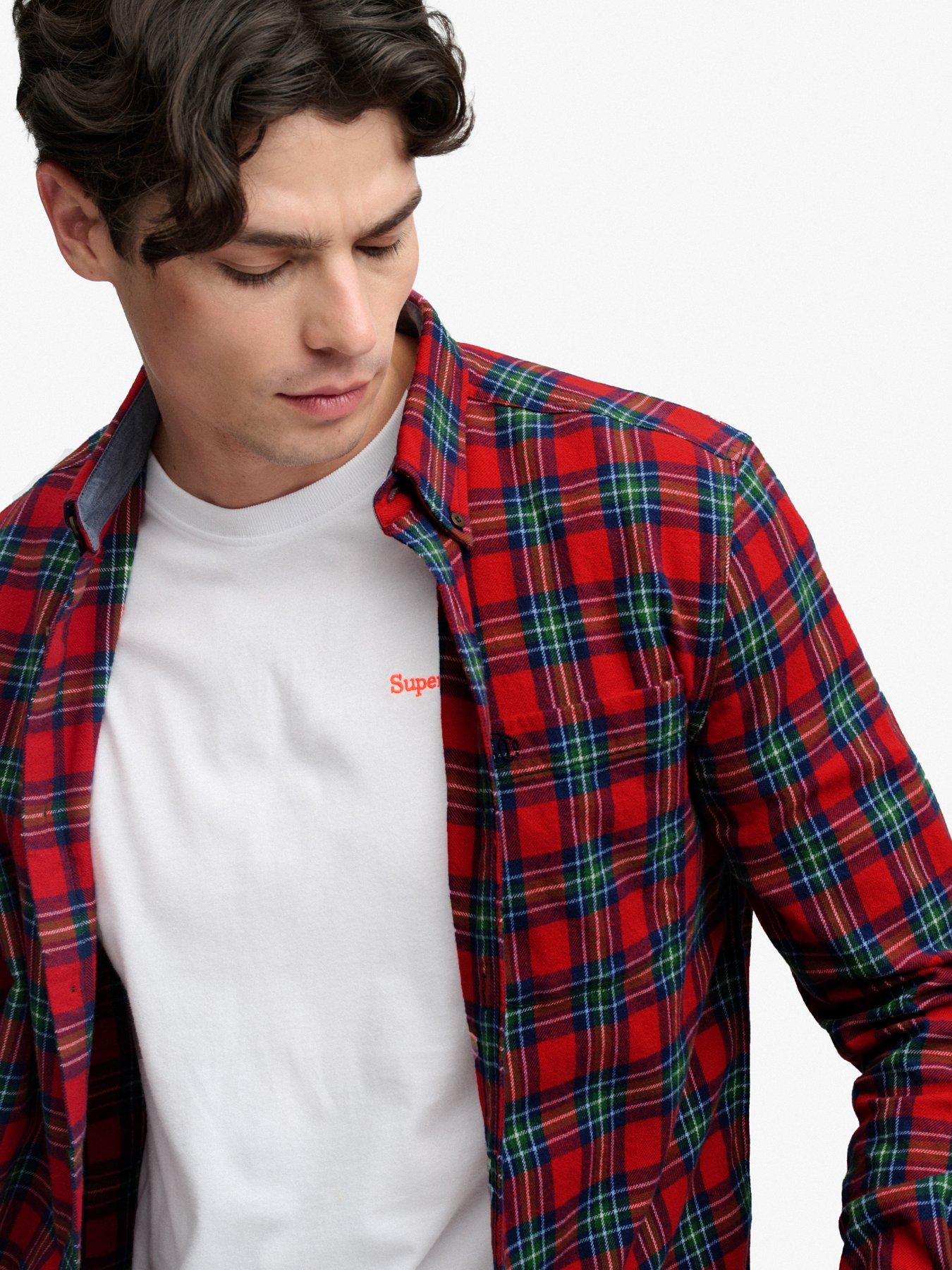 Image 4 of 6 of Superdry Long Sleeve Cotton Lumberjack Shirt - Red